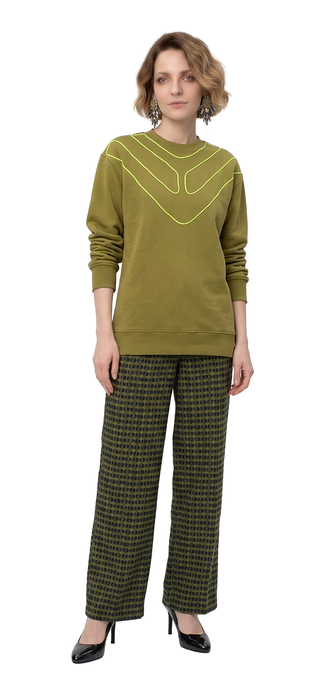 Faded, dry green sweatshirt