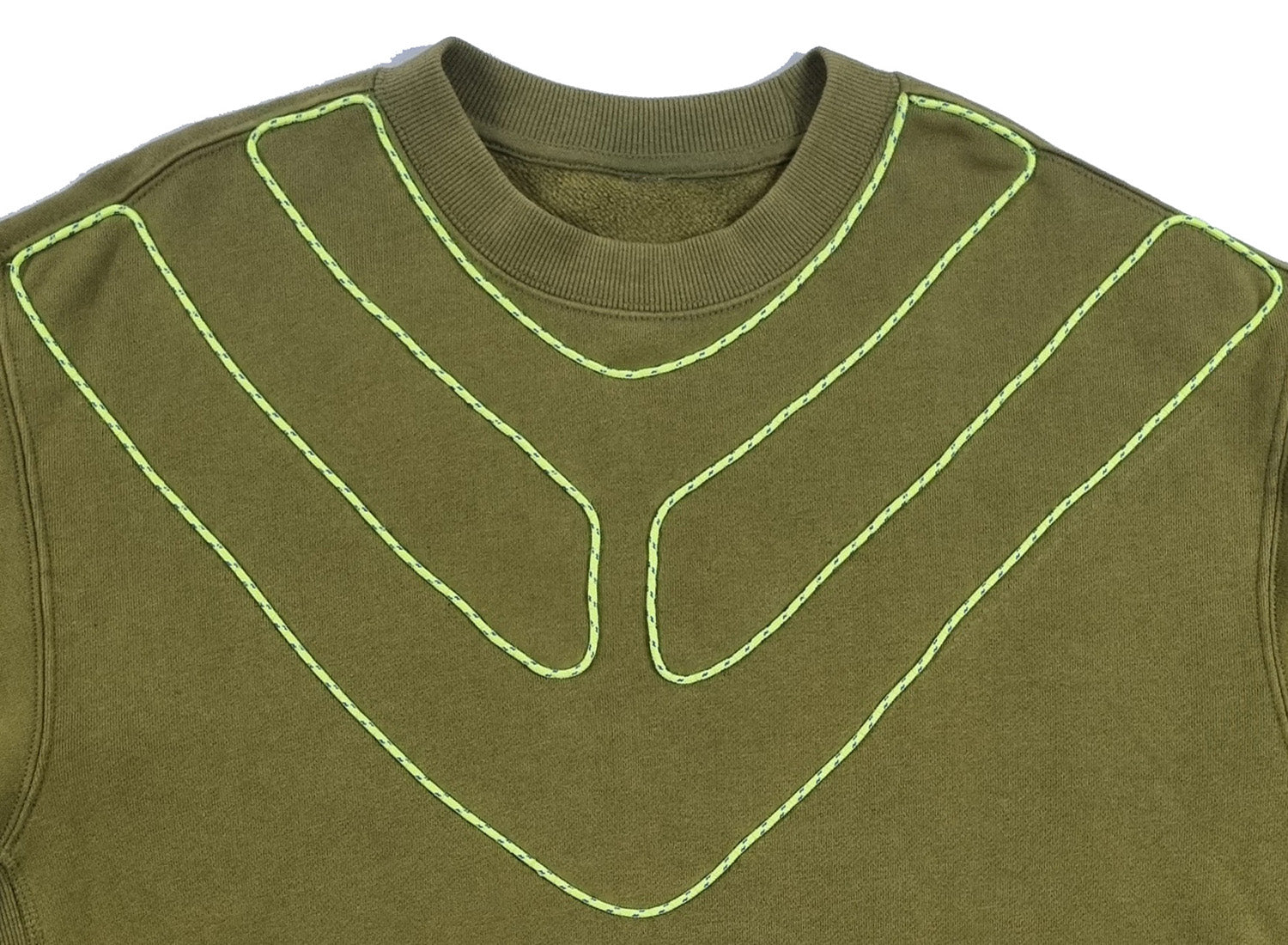 Faded, dry green sweatshirt