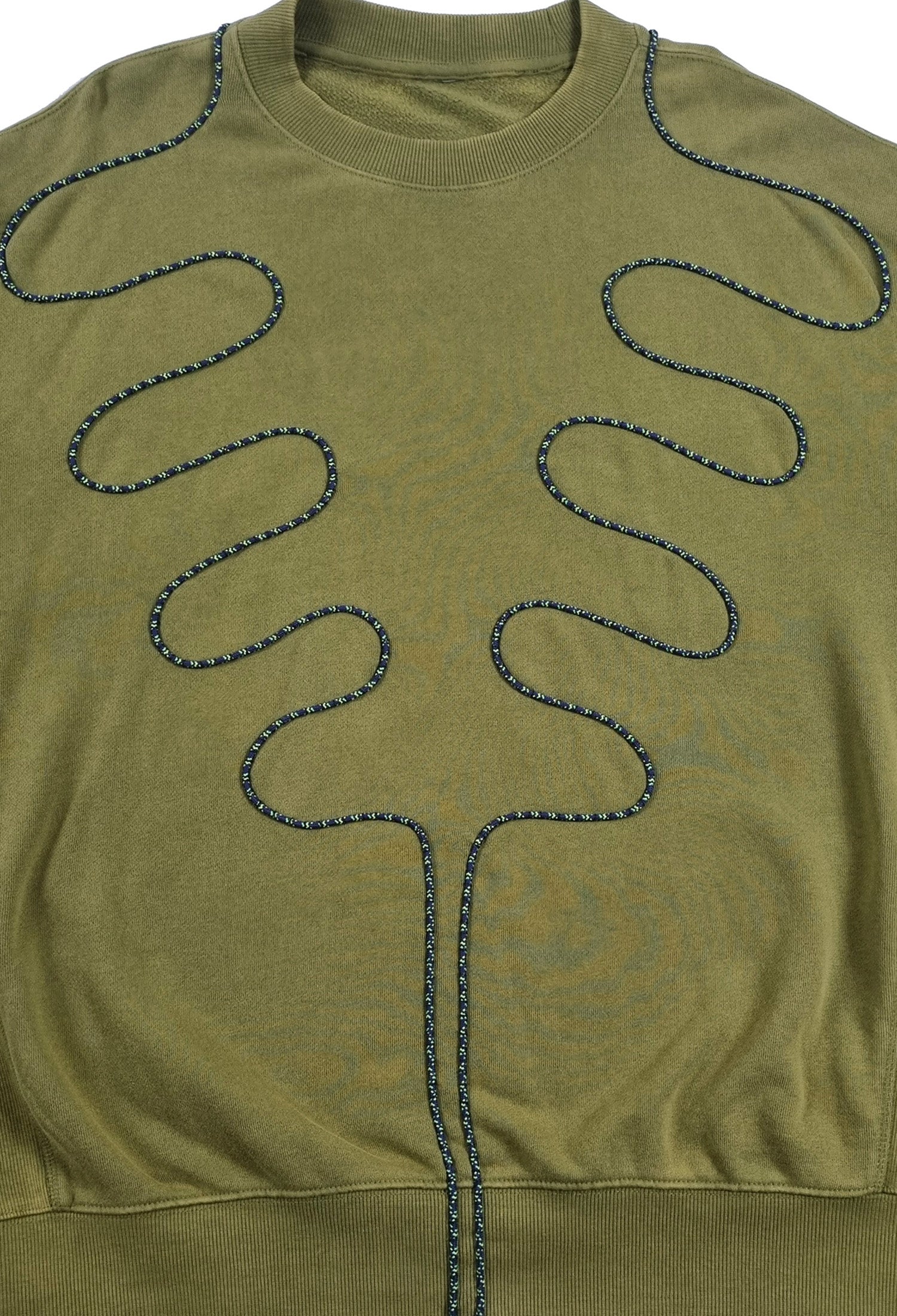 Sweatshirt verde seco desbotado