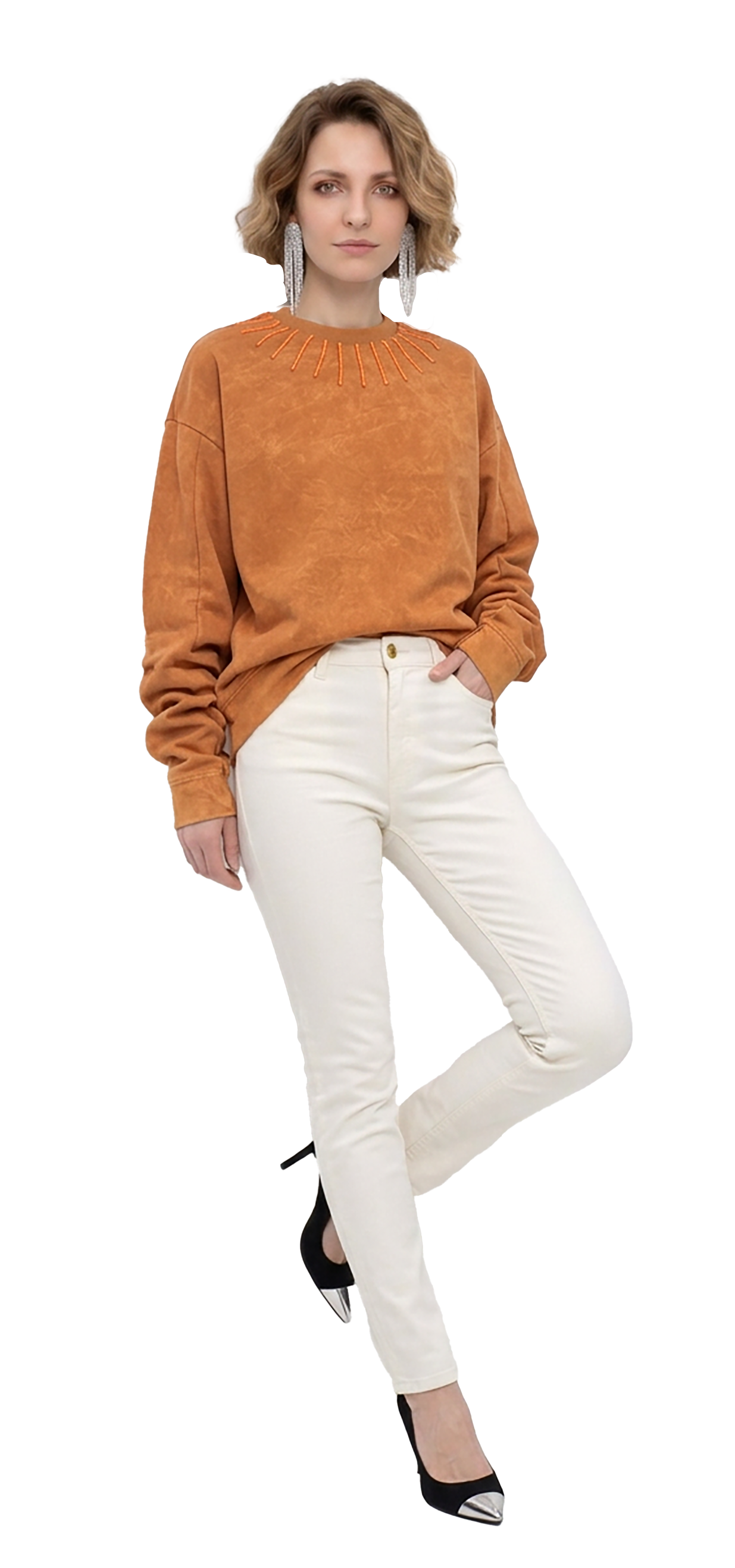 Sweatshirt laranja seco