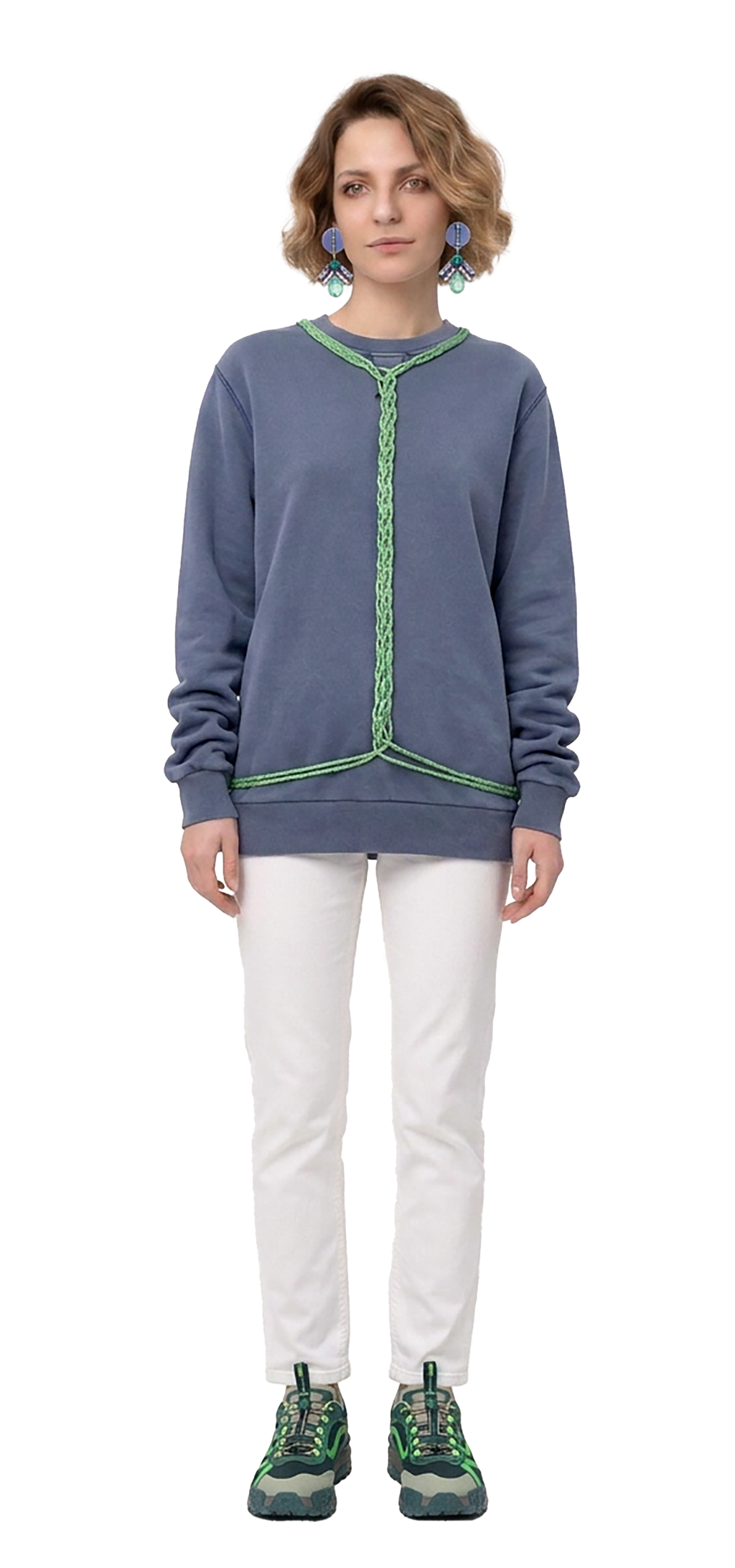 Sweatshirt azul seco desbotado
