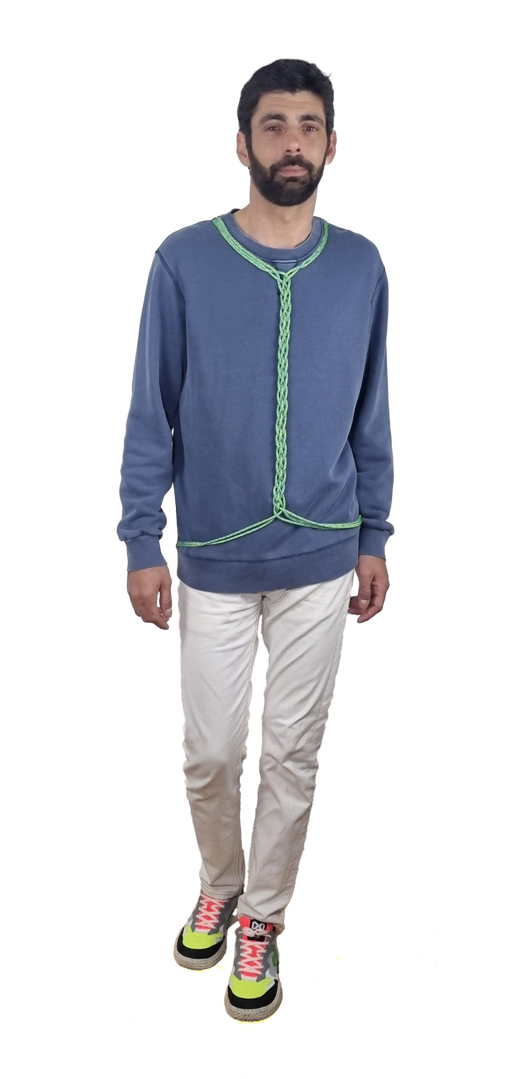 Sweatshirt azul seco desbotado