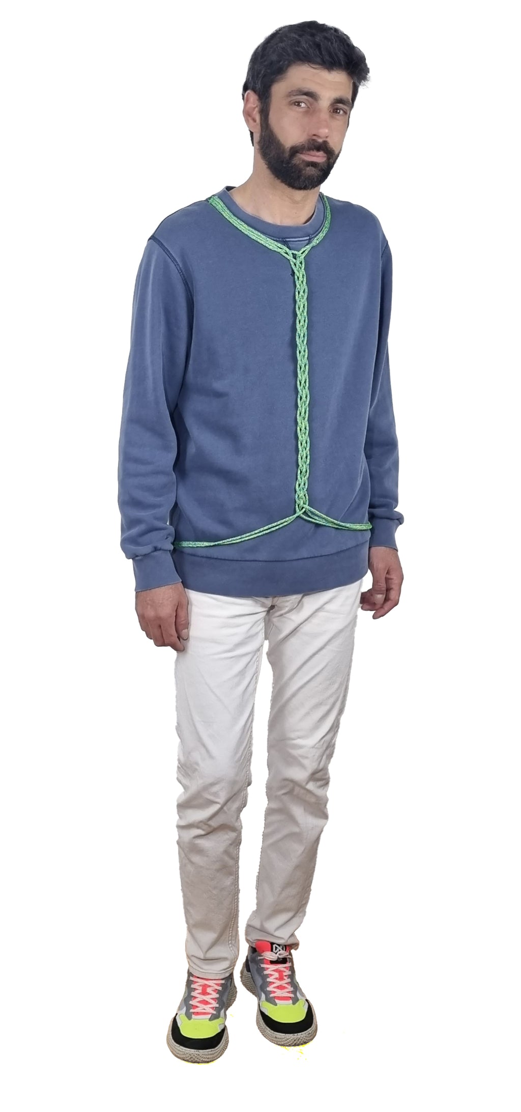 Sweatshirt azul seco desbotado