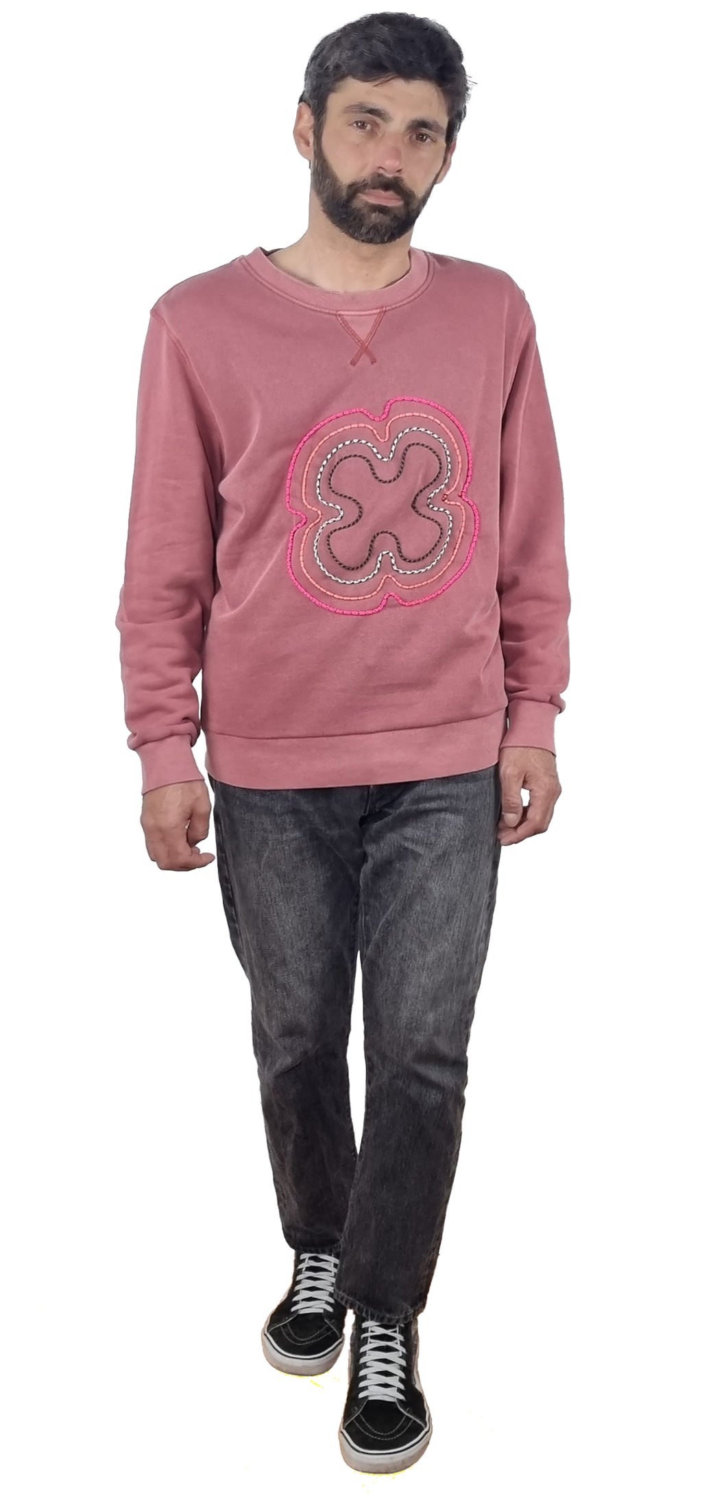 Sweatshirt rosa velho desbotado