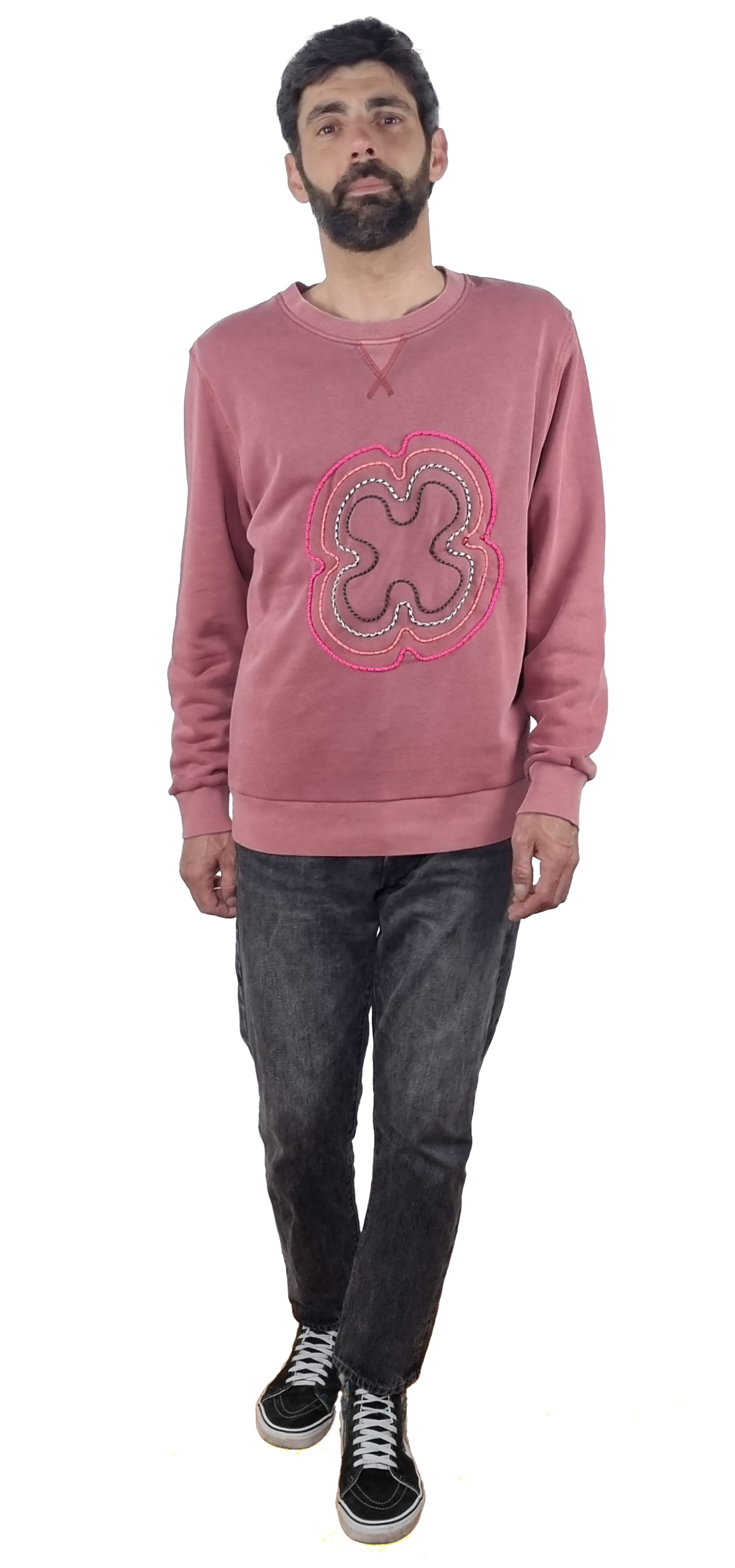 Sweatshirt rosa velho desbotado