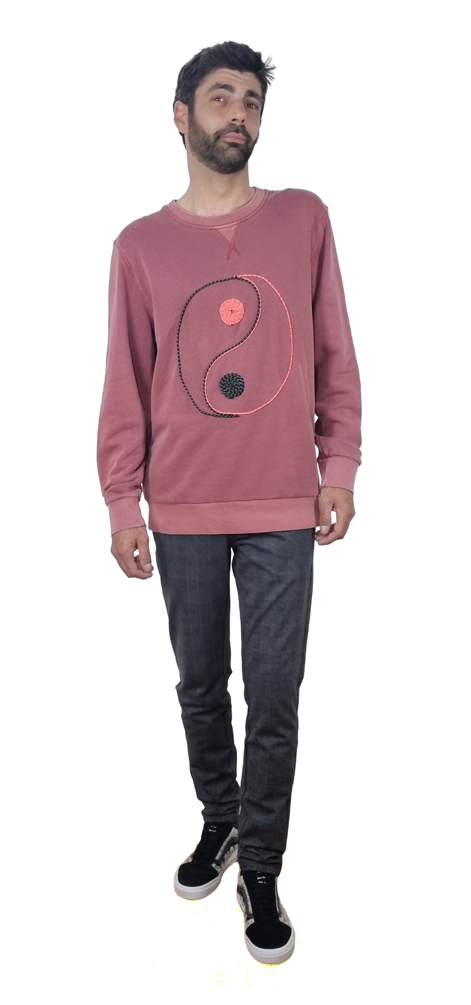 Sweatshirt rosa velho desbotado