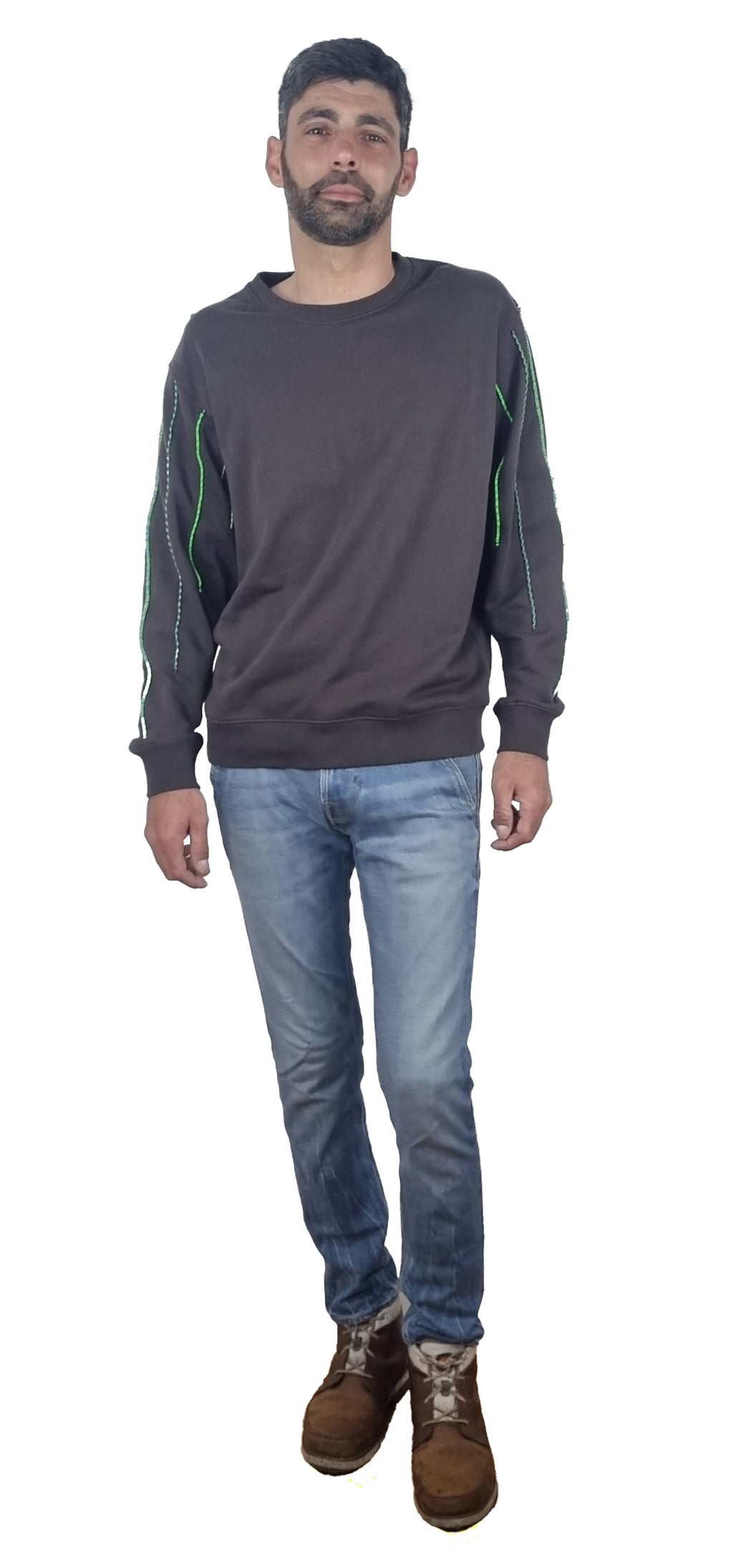 Sweatshirt castanho escuro seco