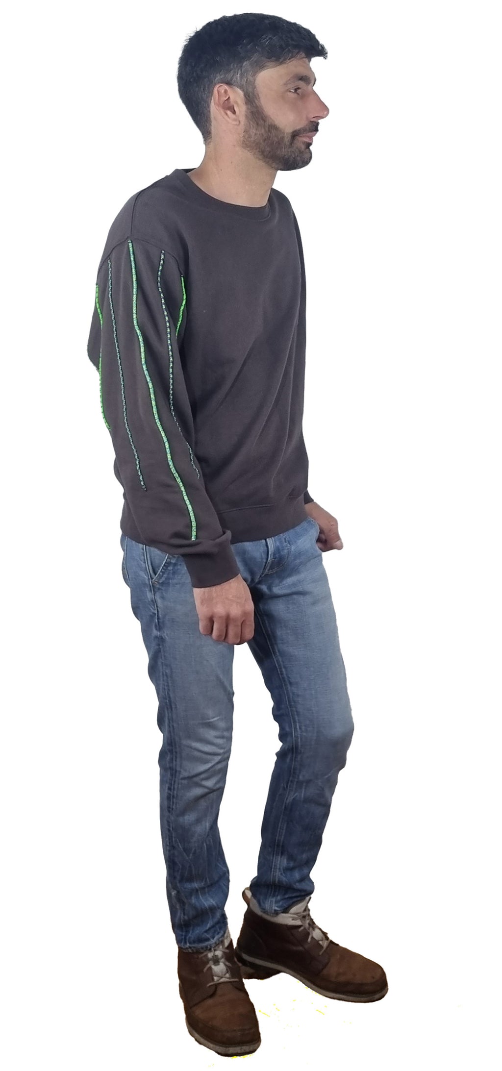 Sweatshirt castanho escuro seco