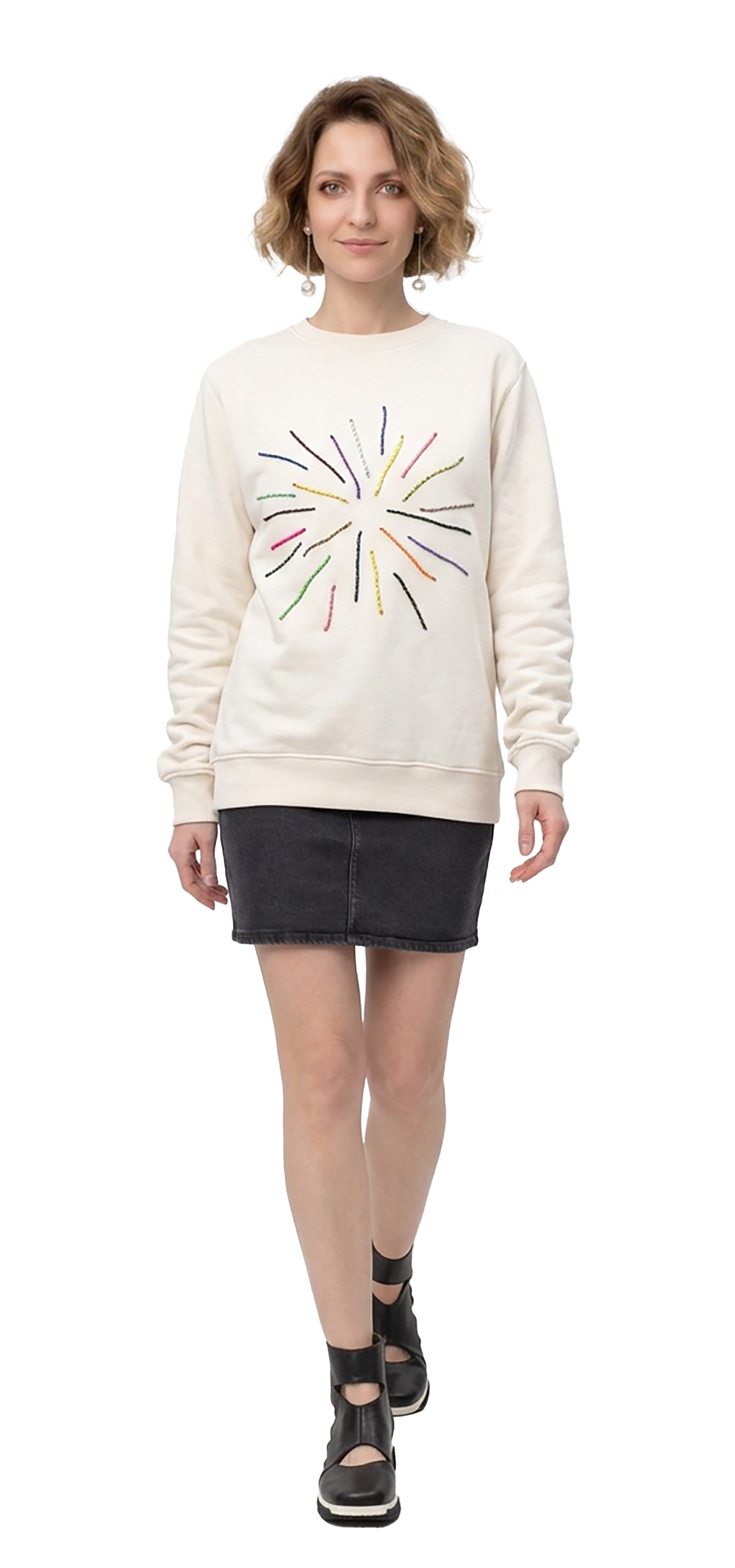 Pearl-colored Sweatshirt