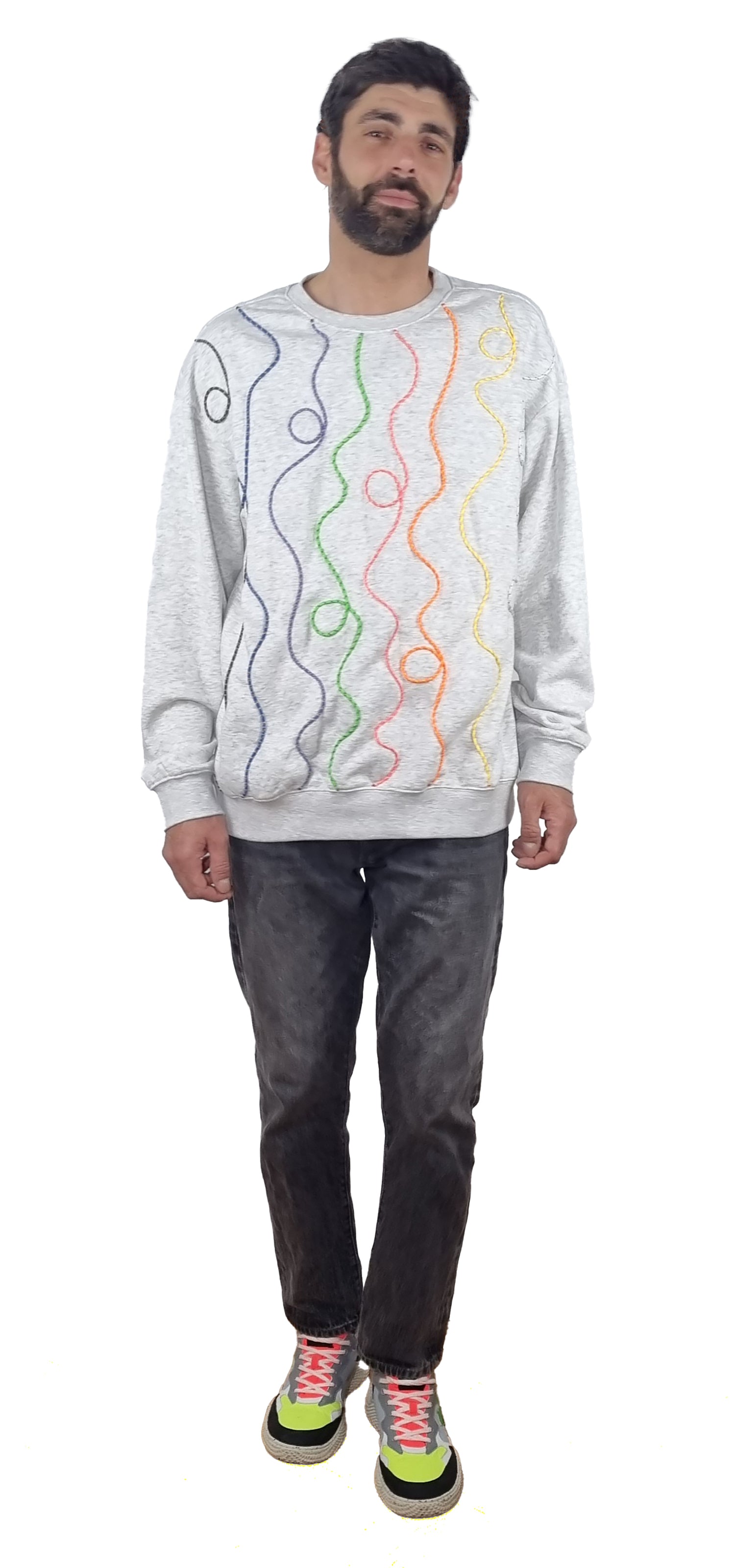 Sweatshirt cinzento claro mesclado