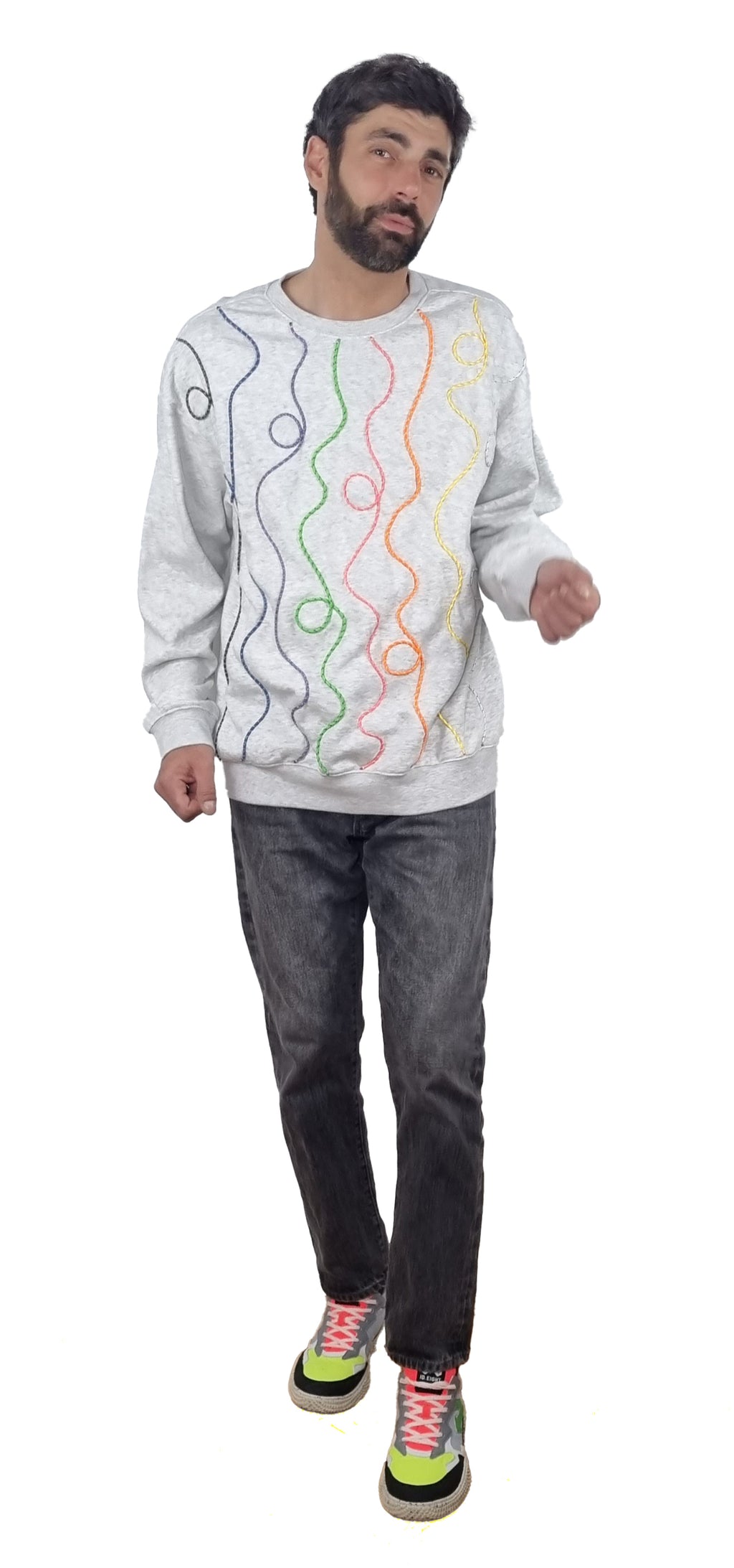 Sweatshirt cinzento claro mesclado