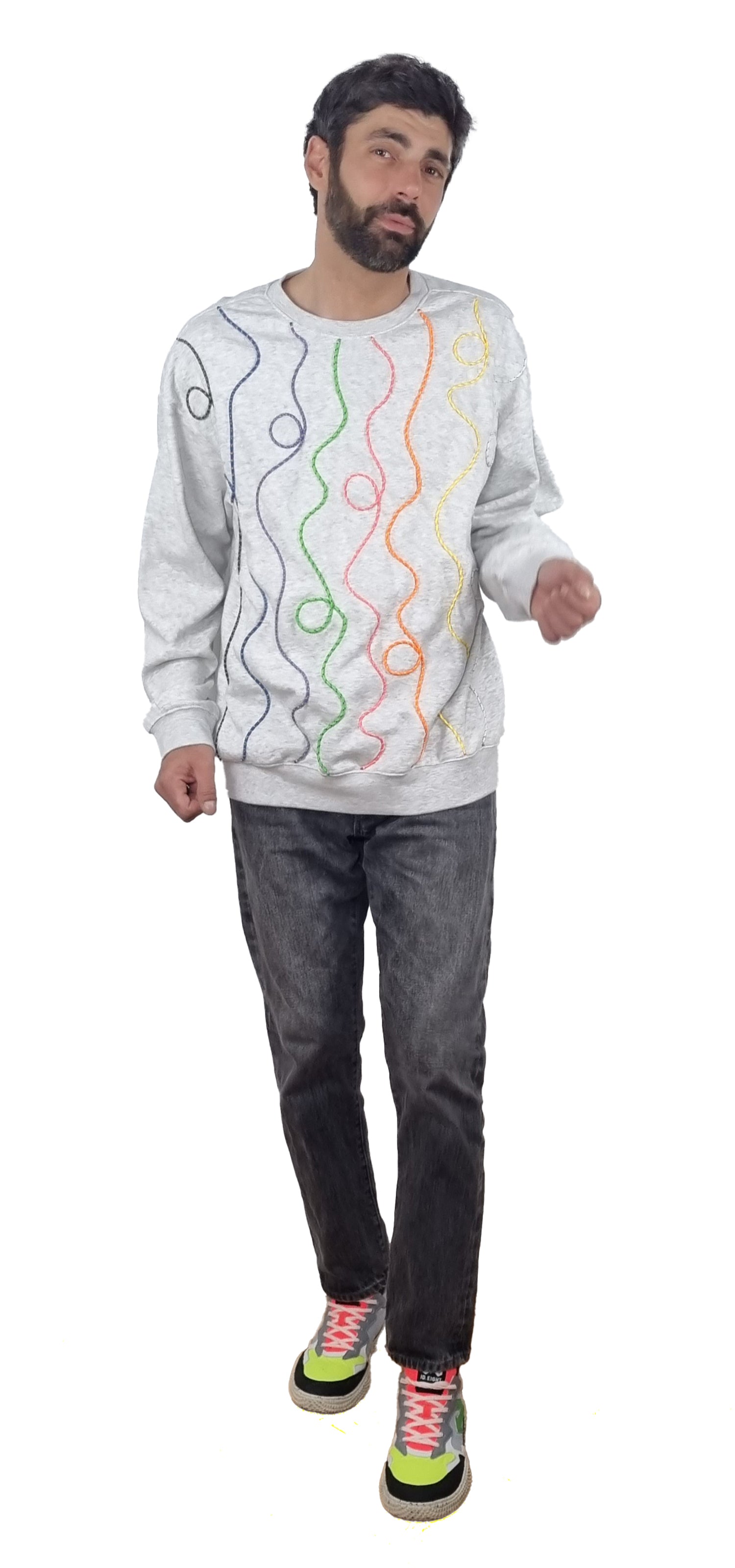 Sweatshirt cinzento claro mesclado