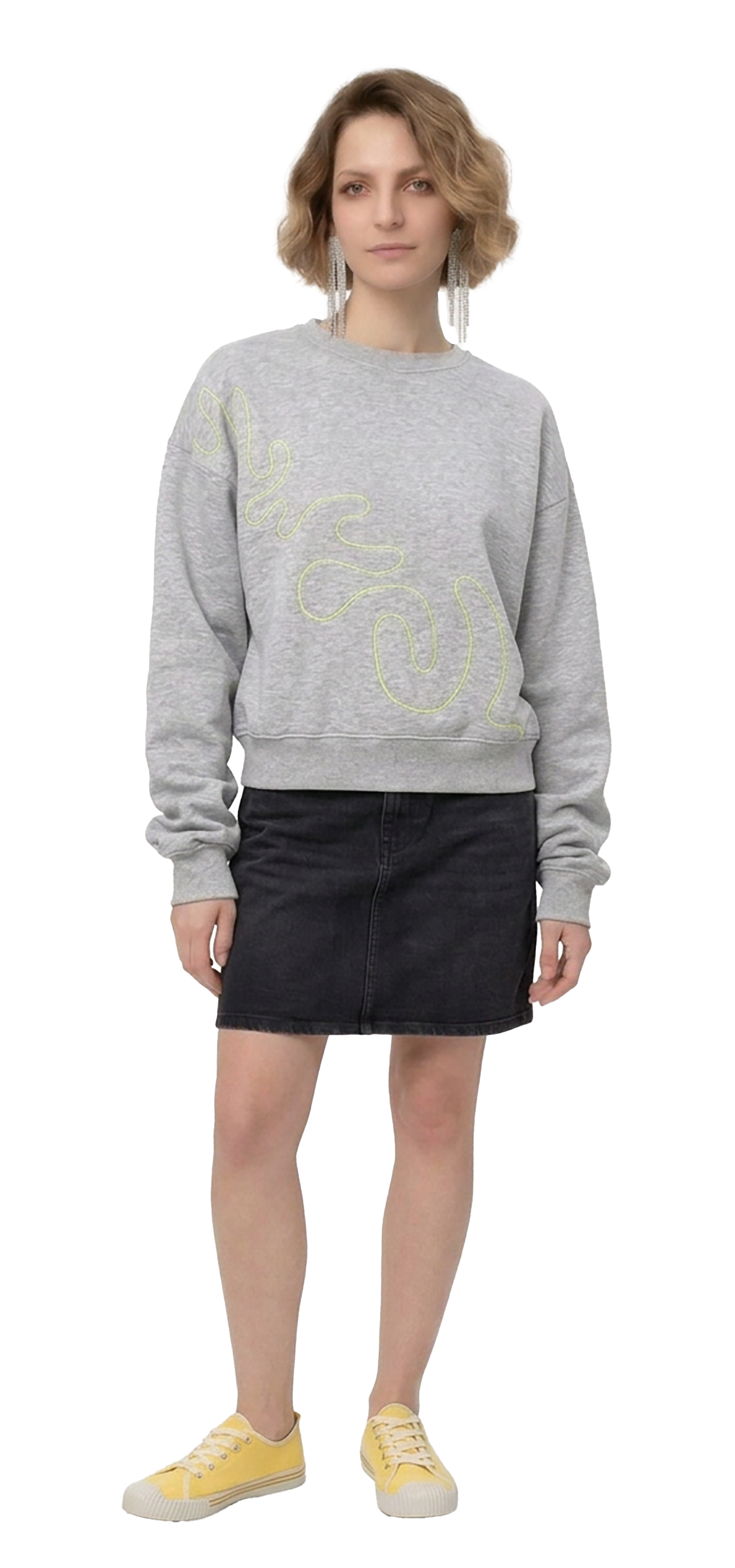 Sweatshirt cinzento claro mesclado