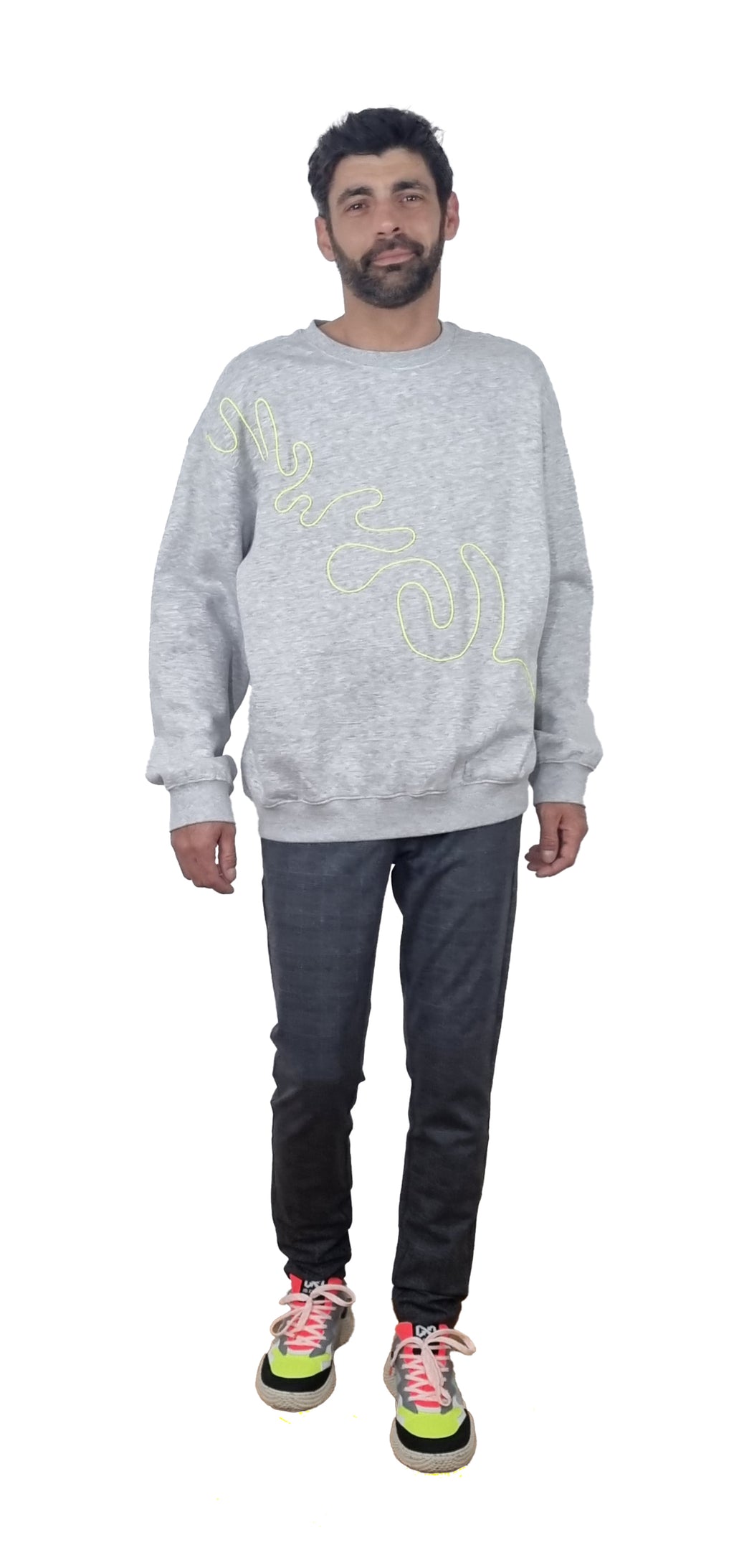 Sweatshirt cinzento claro mesclado