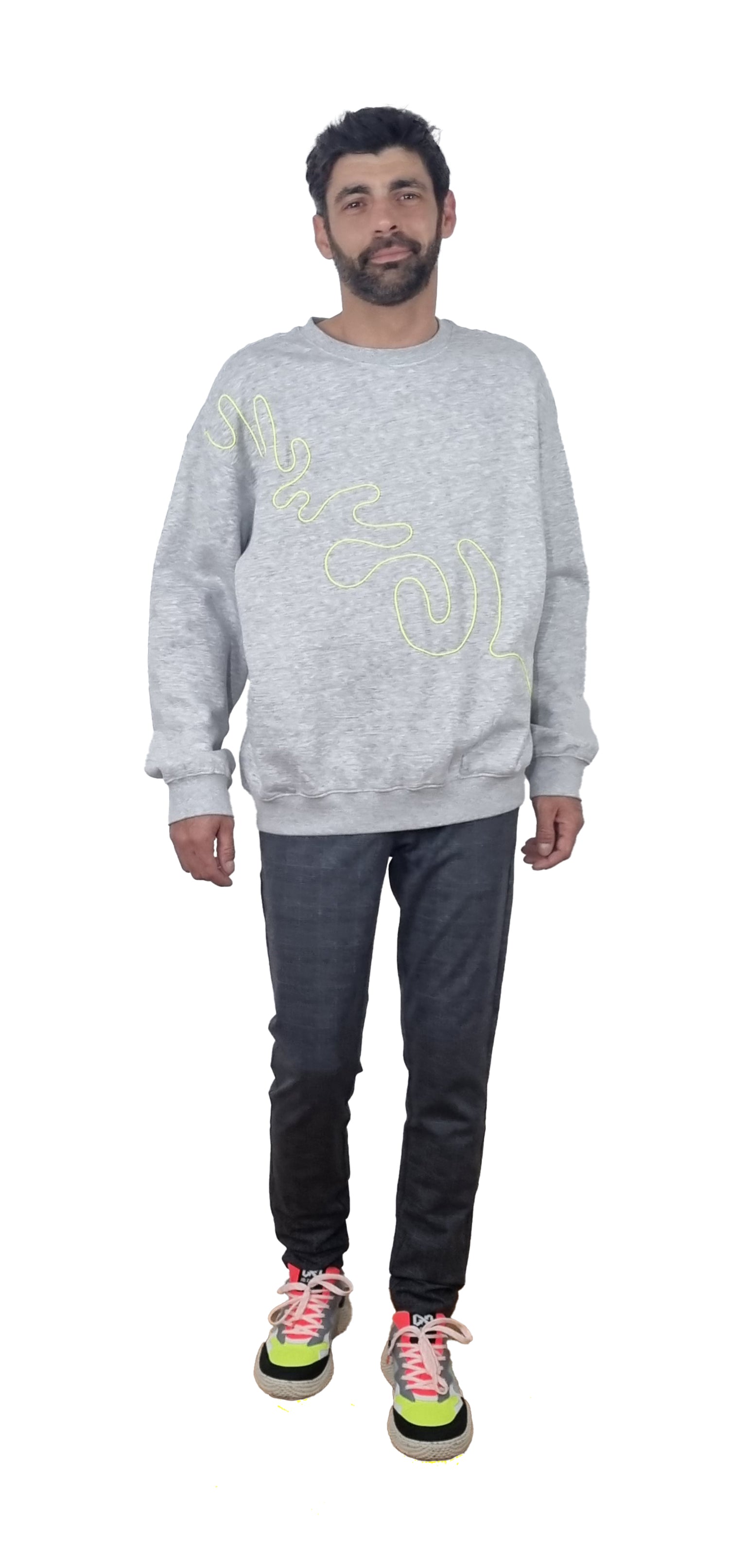 Sweatshirt cinzento claro mesclado