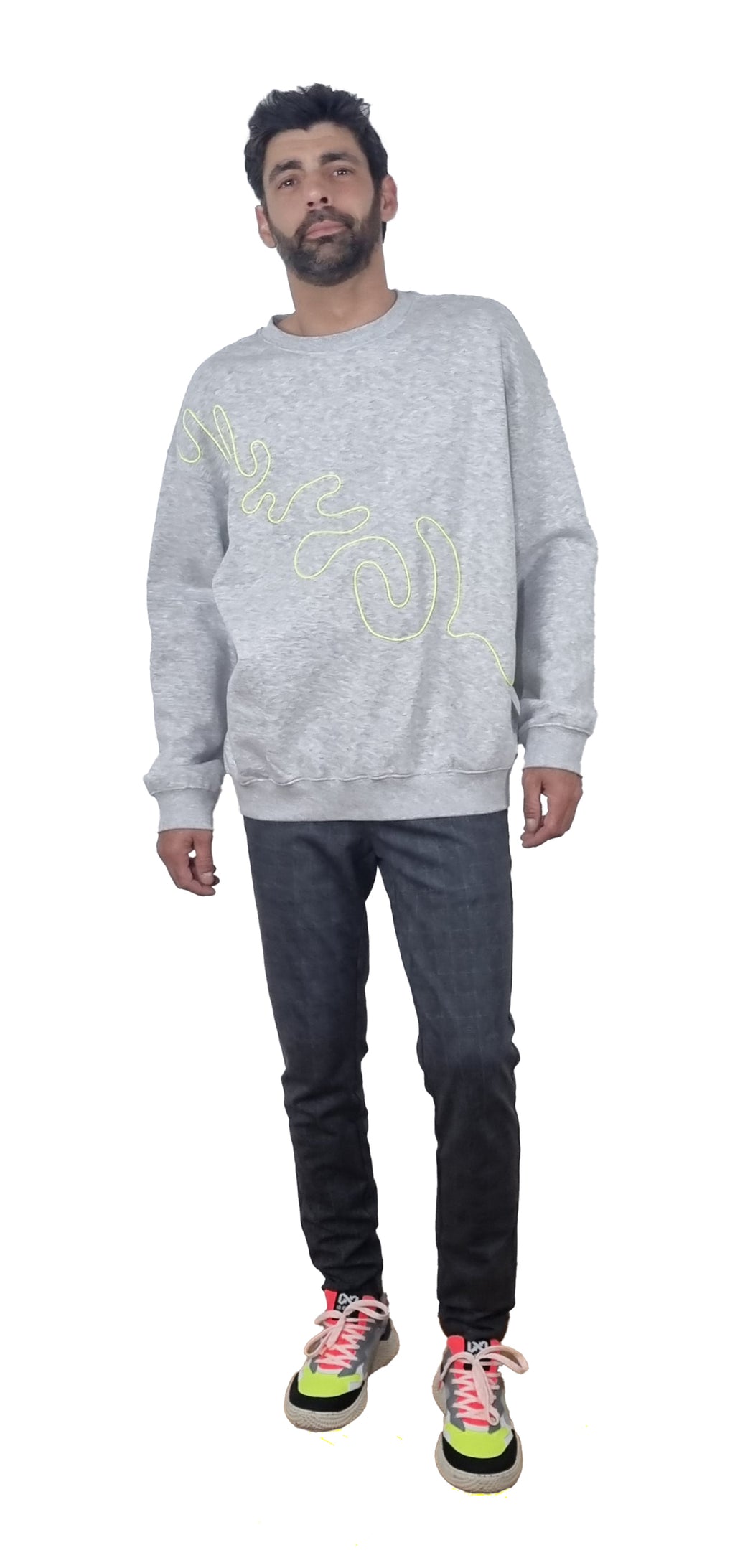 Sweatshirt cinzento claro mesclado