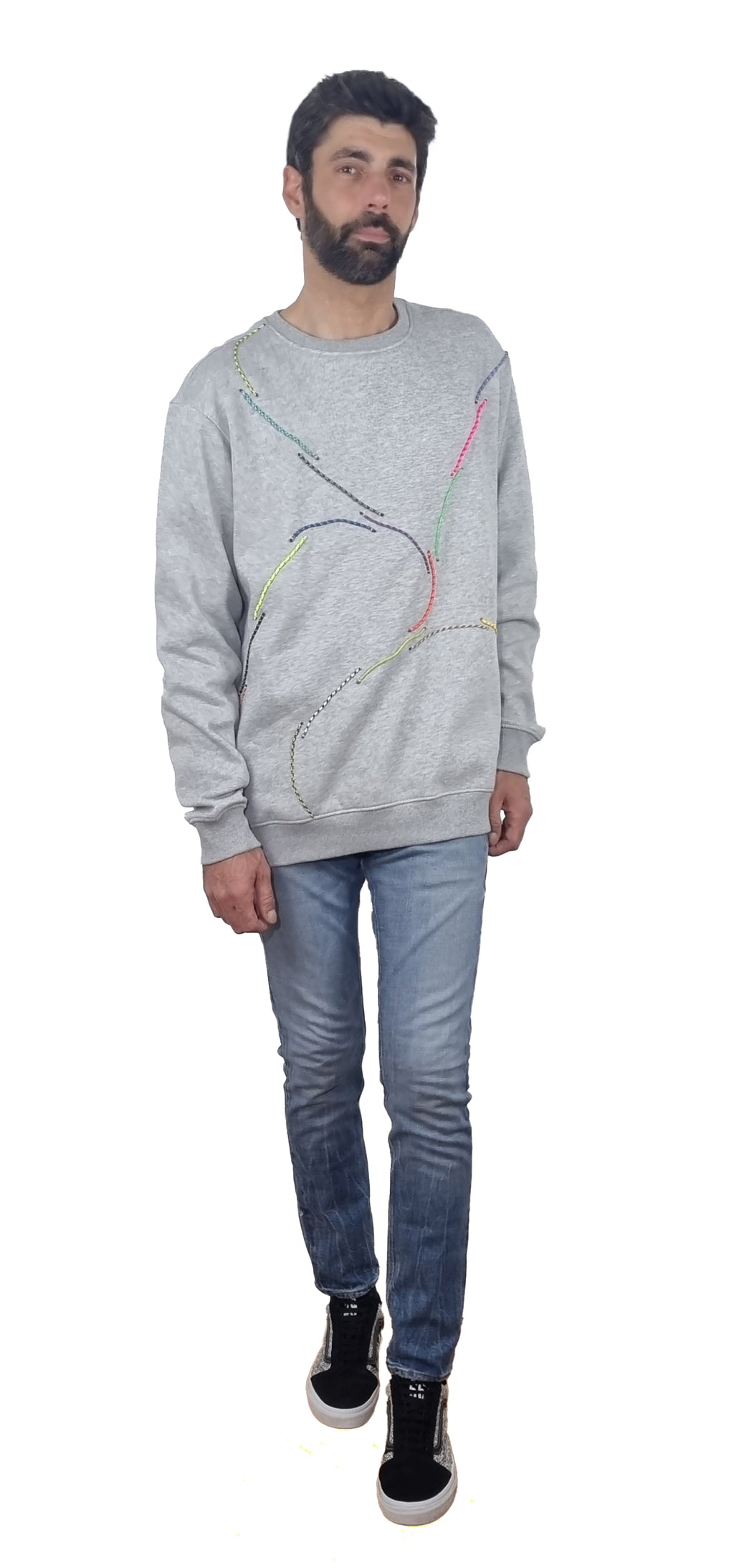 Sweatshirt cinzento claro mesclado