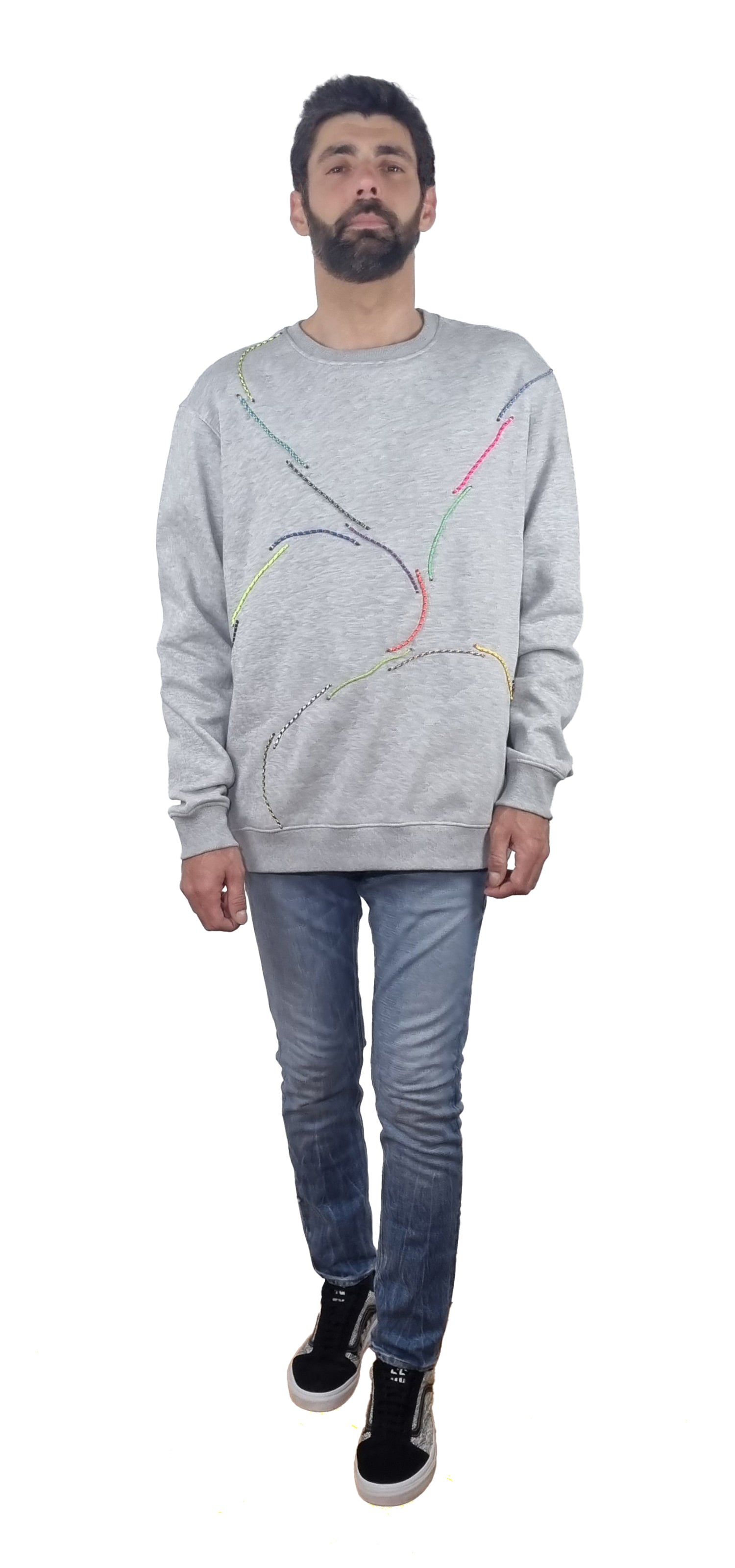 Sweatshirt cinzento claro mesclado