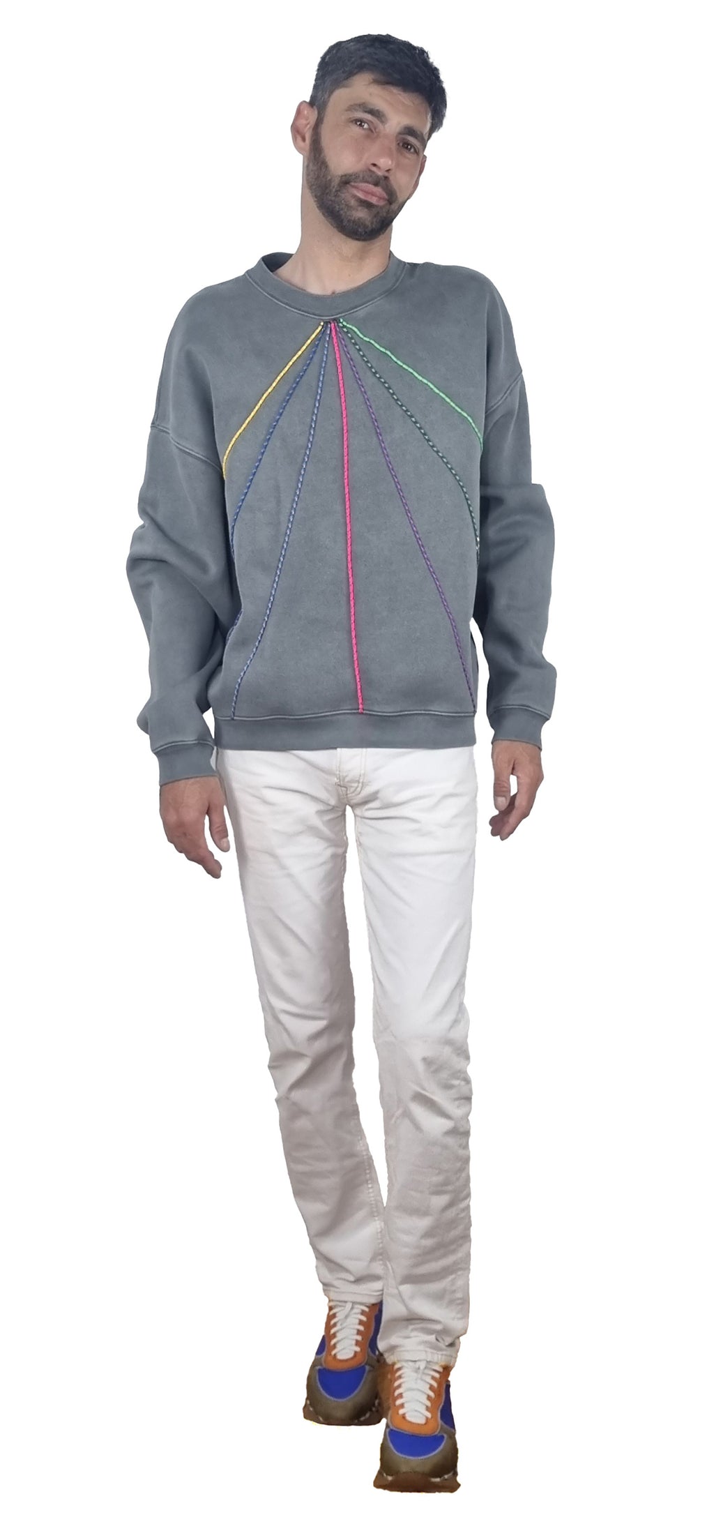 Sweatshirt cinzento desbotado