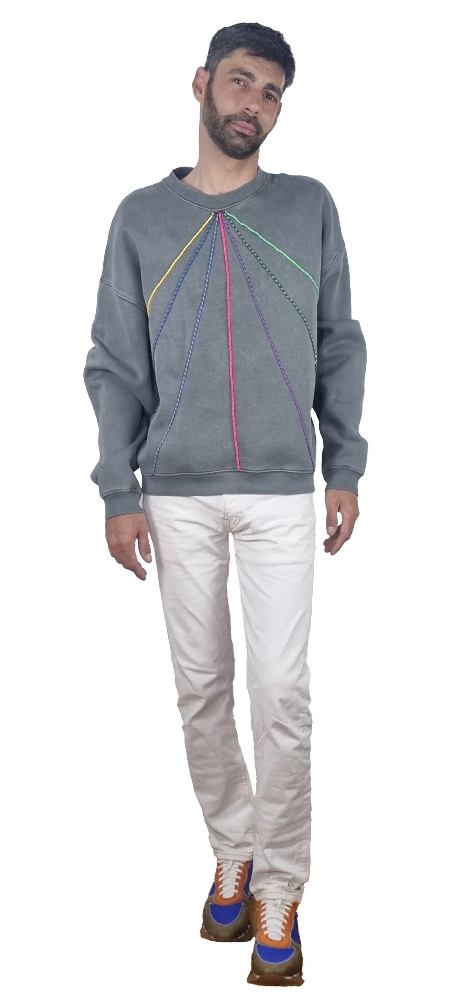 Sweatshirt cinzento desbotado