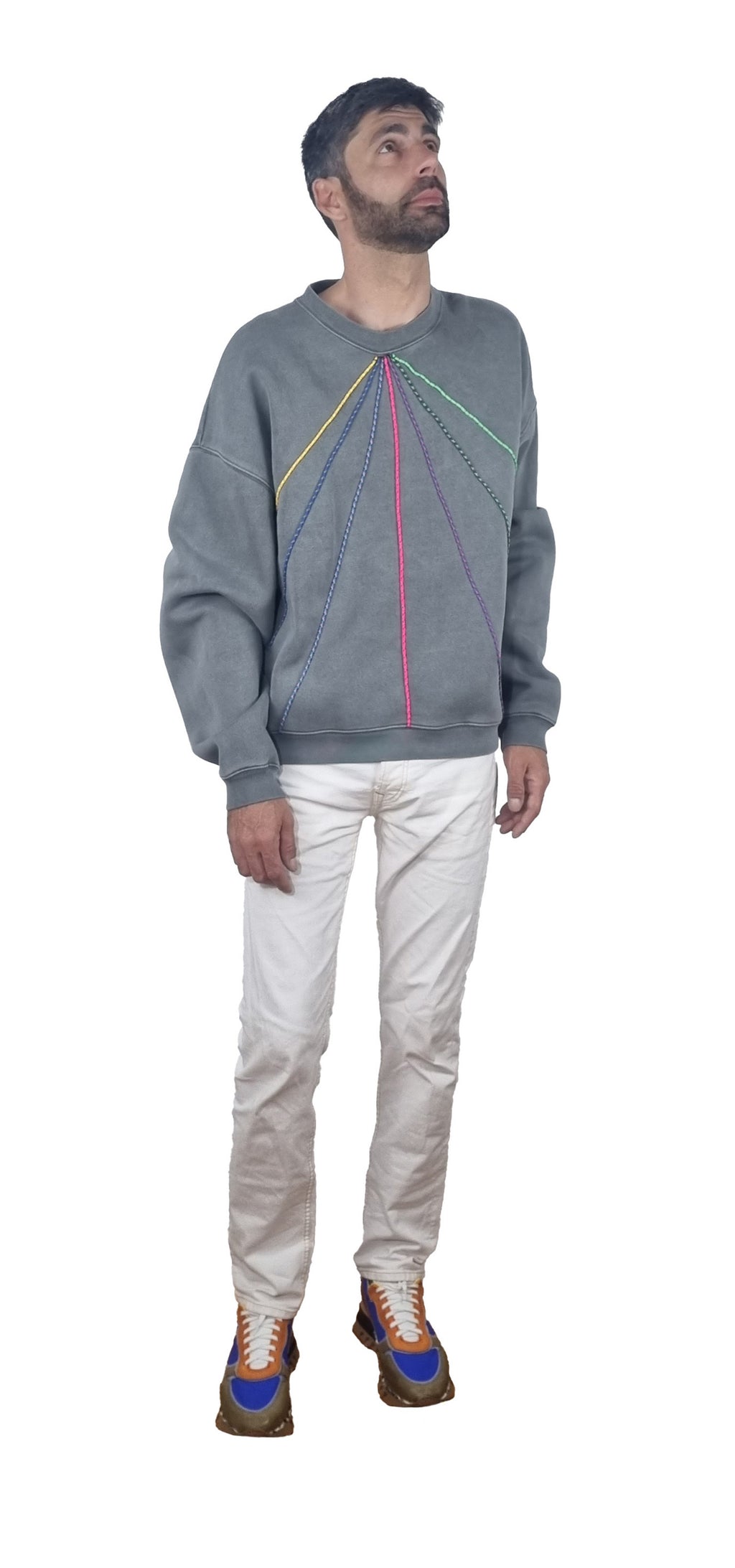 Sweatshirt cinzento desbotado