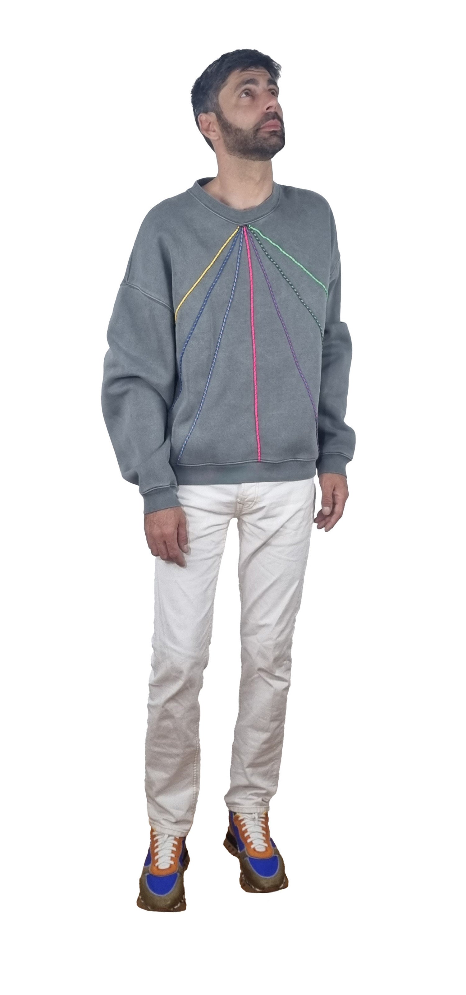 Sweatshirt cinzento desbotado