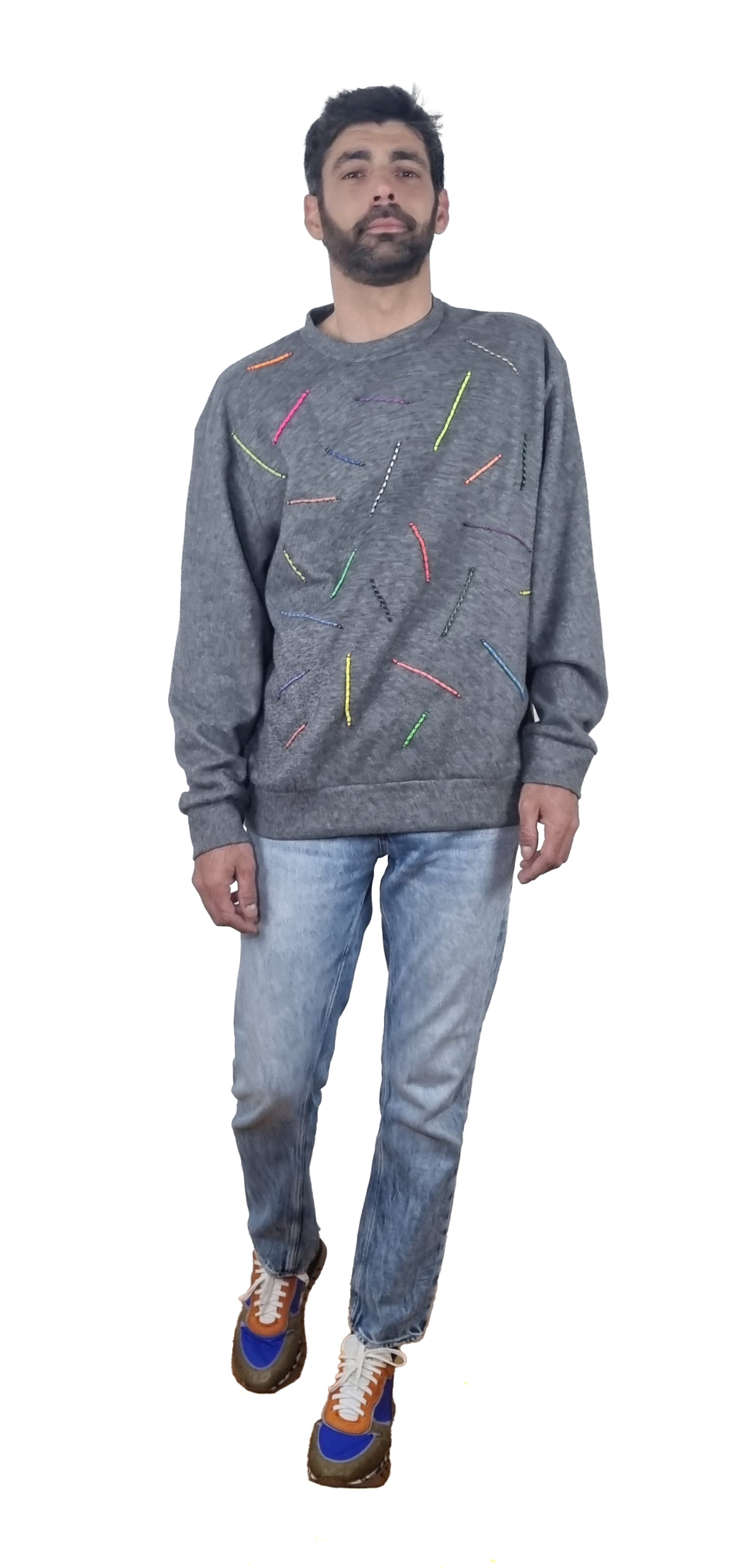 Sweatshirt cinzento escuro mesclado