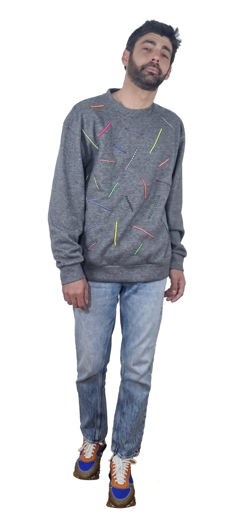 Sweatshirt cinzento escuro mesclado