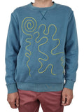 Sweatshirt azul turquesa desbotado