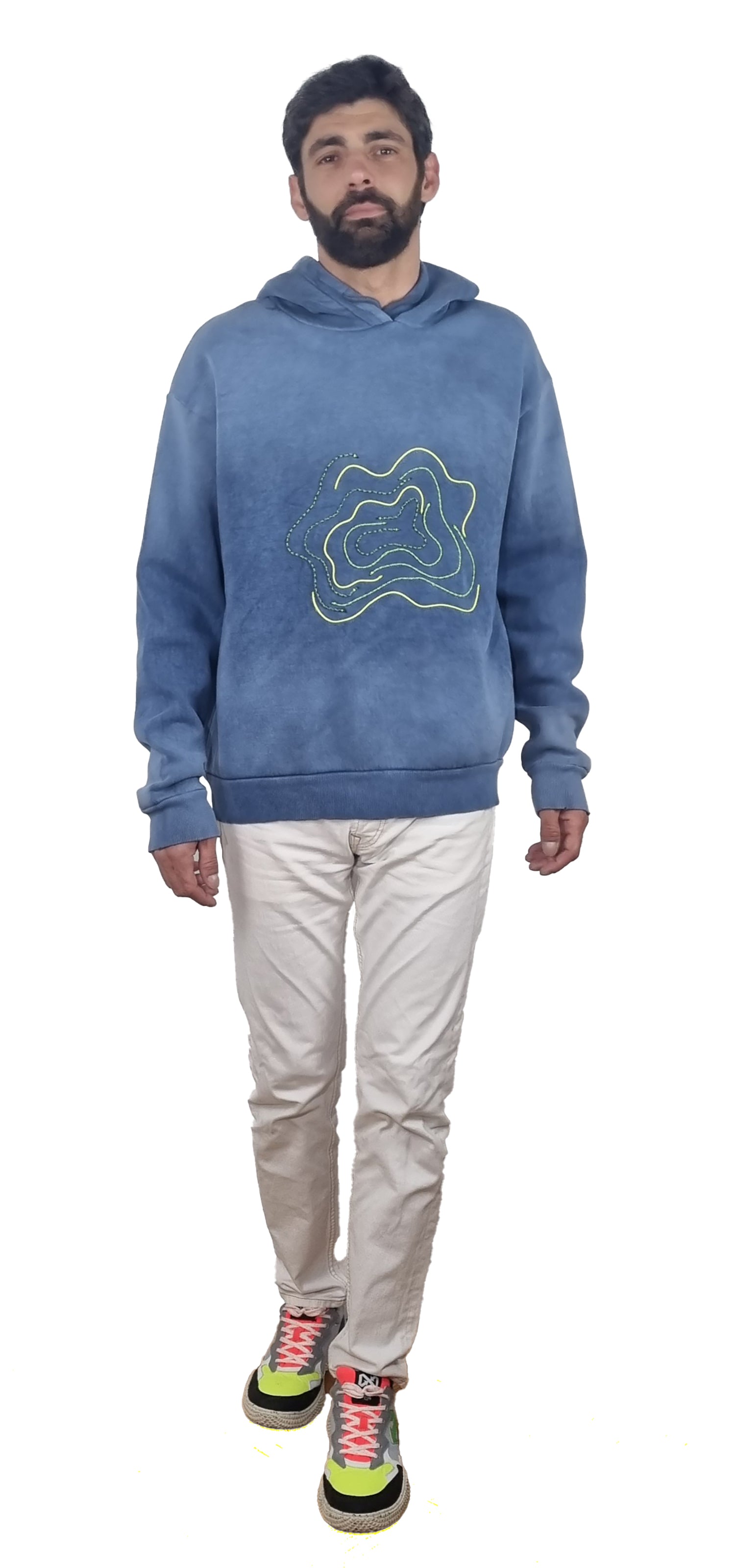 Sweatshirt com capuz azul