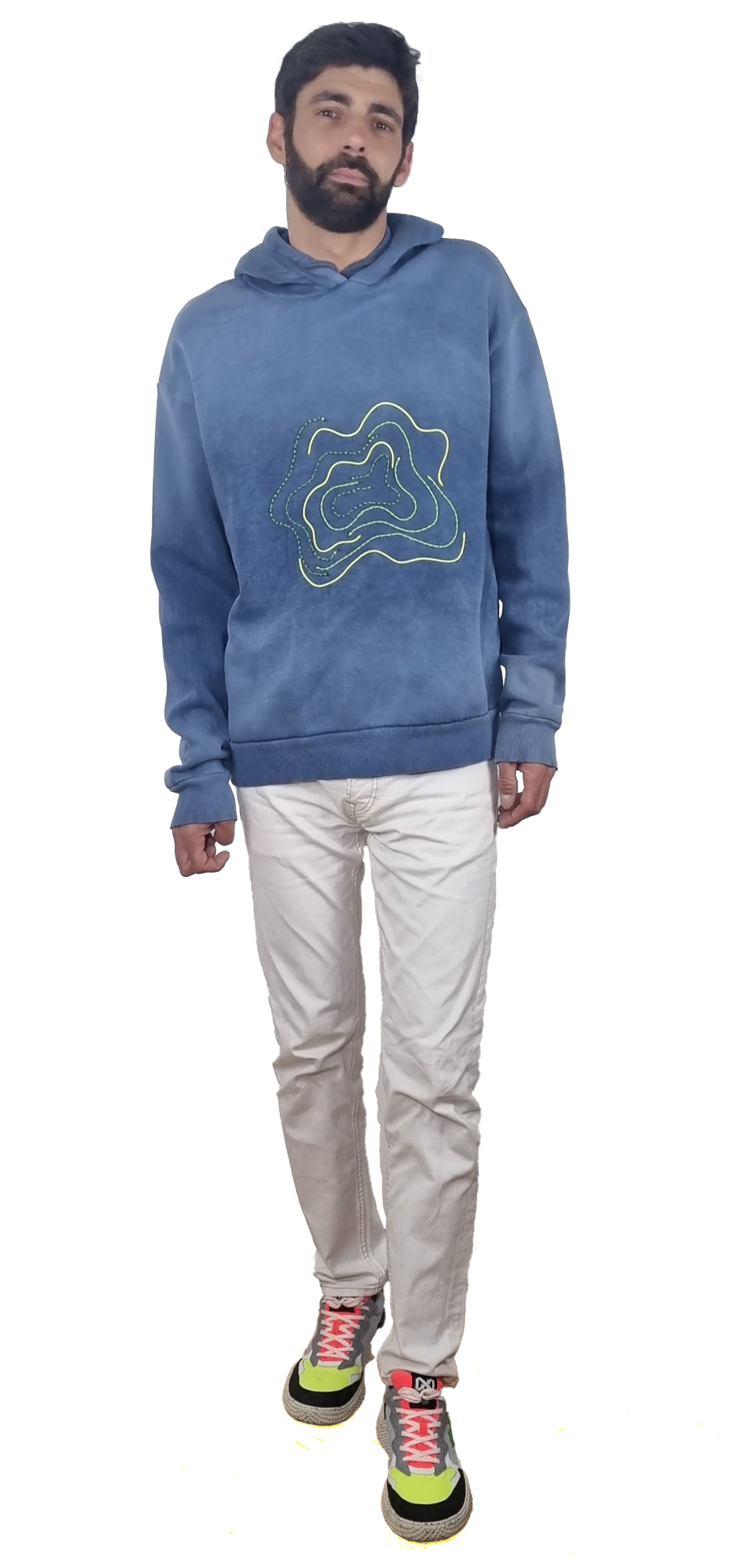 Sweatshirt com capuz azul