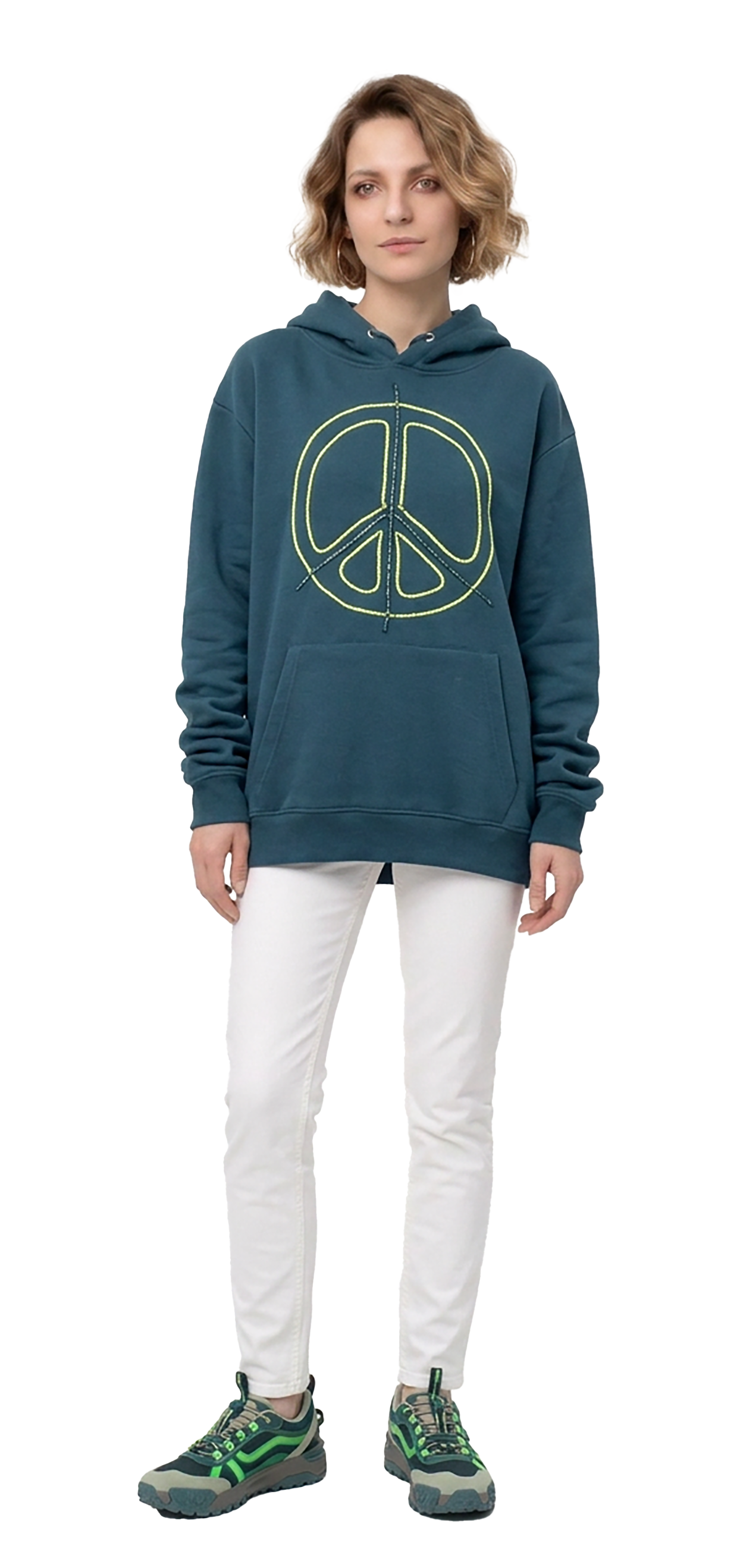 Sweatshirt com capuz verde