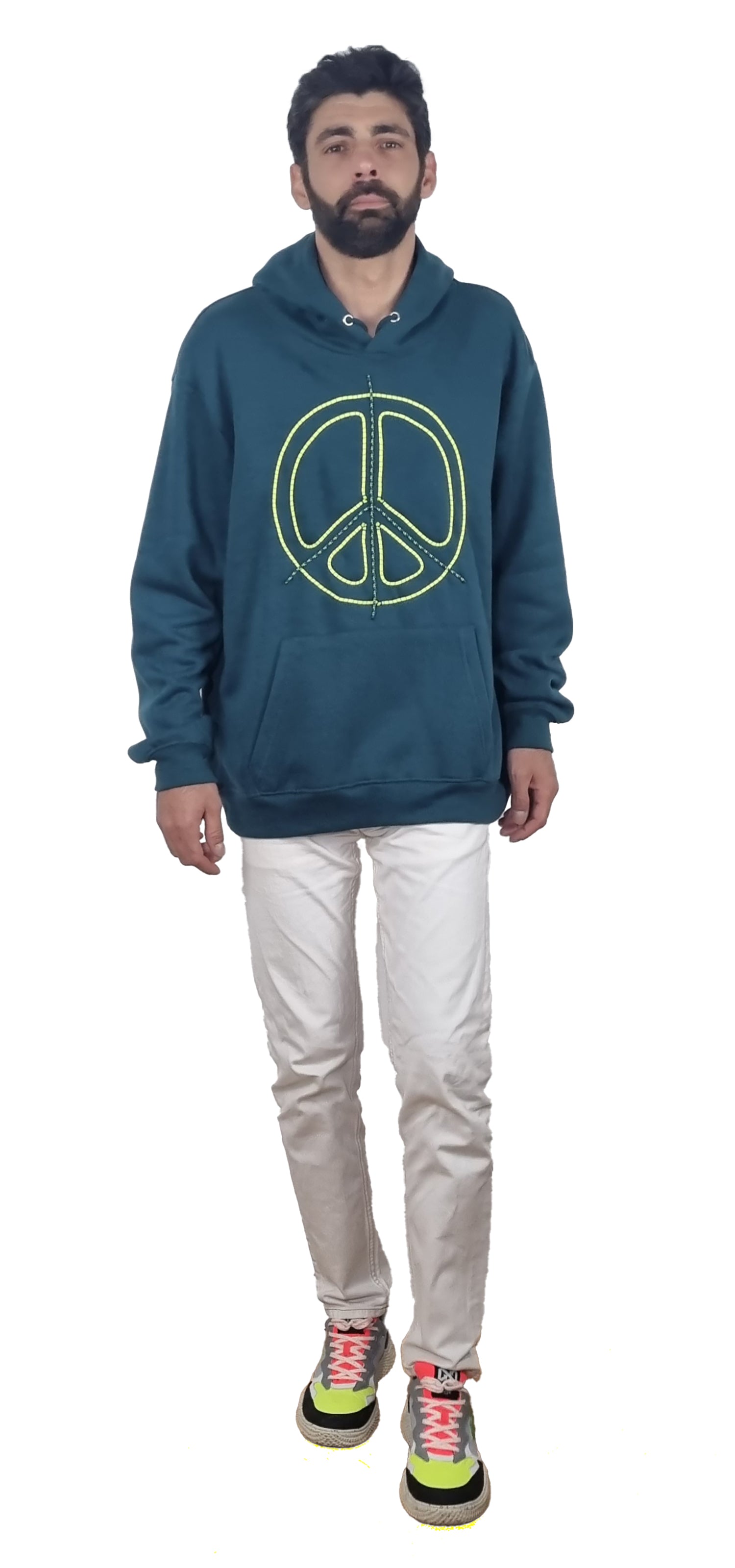 Sweatshirt com capuz verde