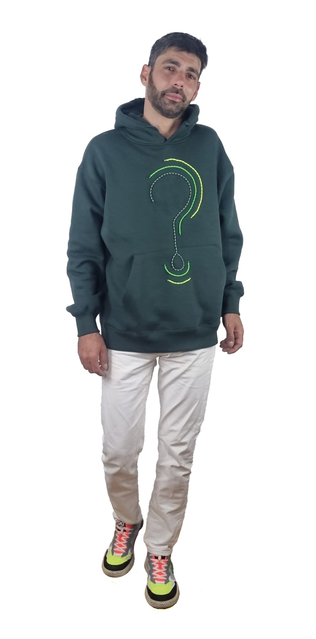 Sweatshirt com capuz verde escuro