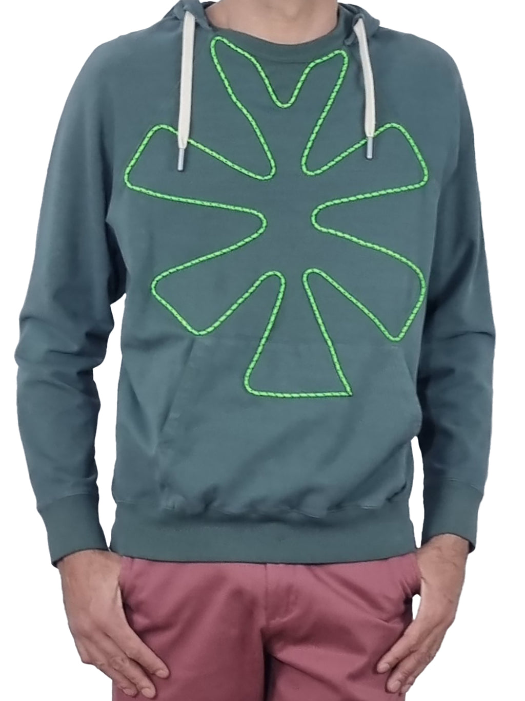Sweatshirt com capuz verde seco
