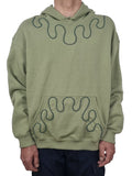 Sweatshirt com capuz verde seco claro