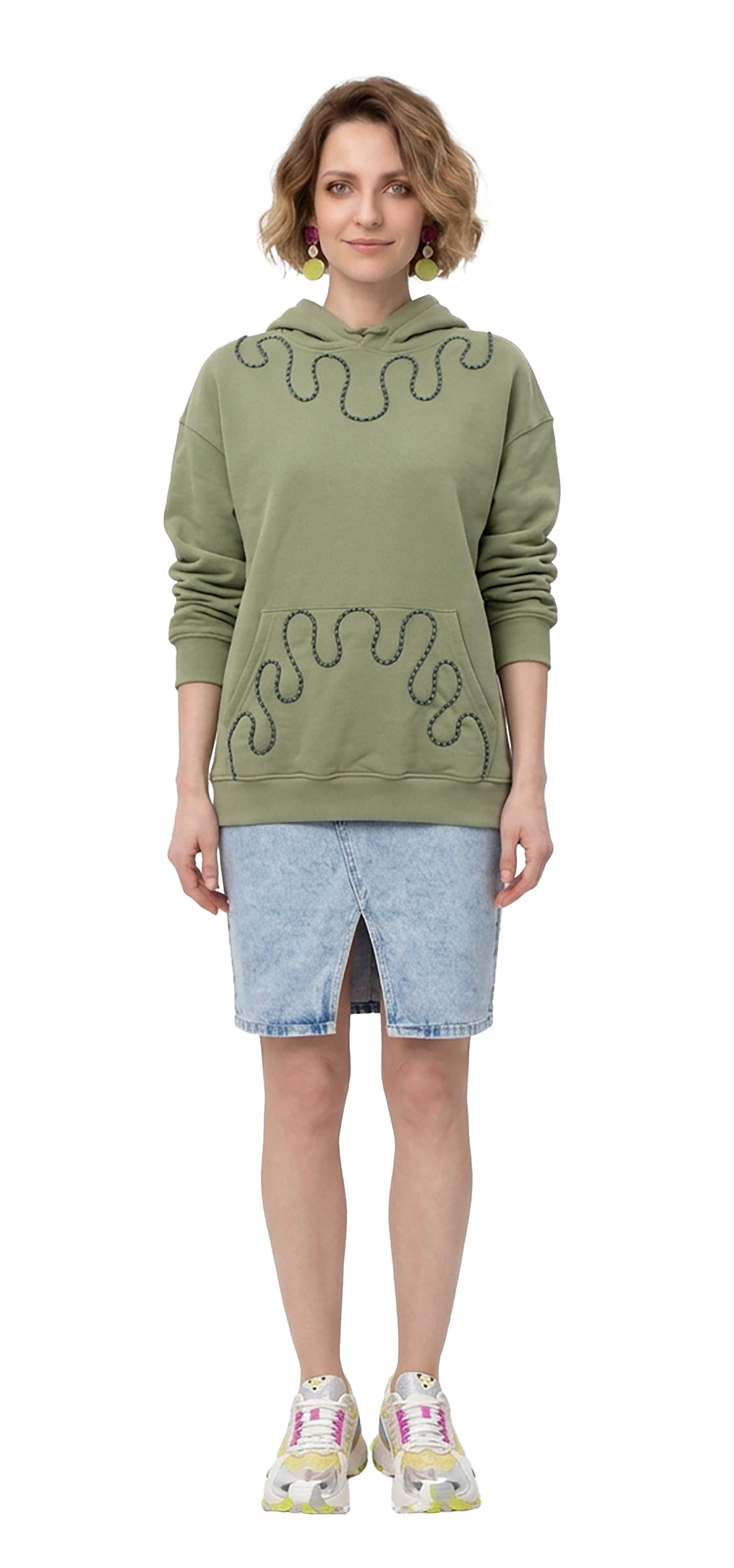 Light dry green Hooded Sweatshirt