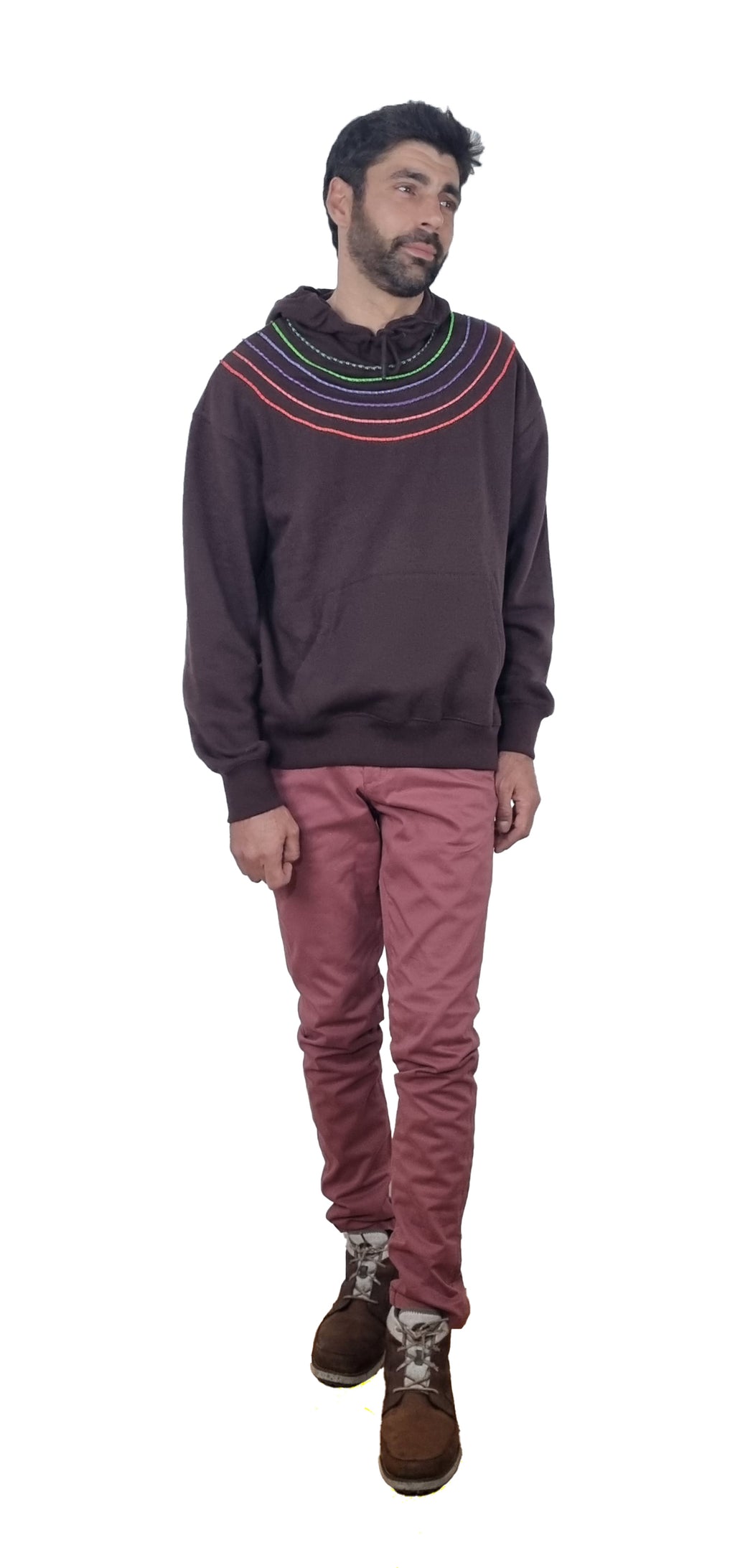 Sweatshirt com capuz castanho