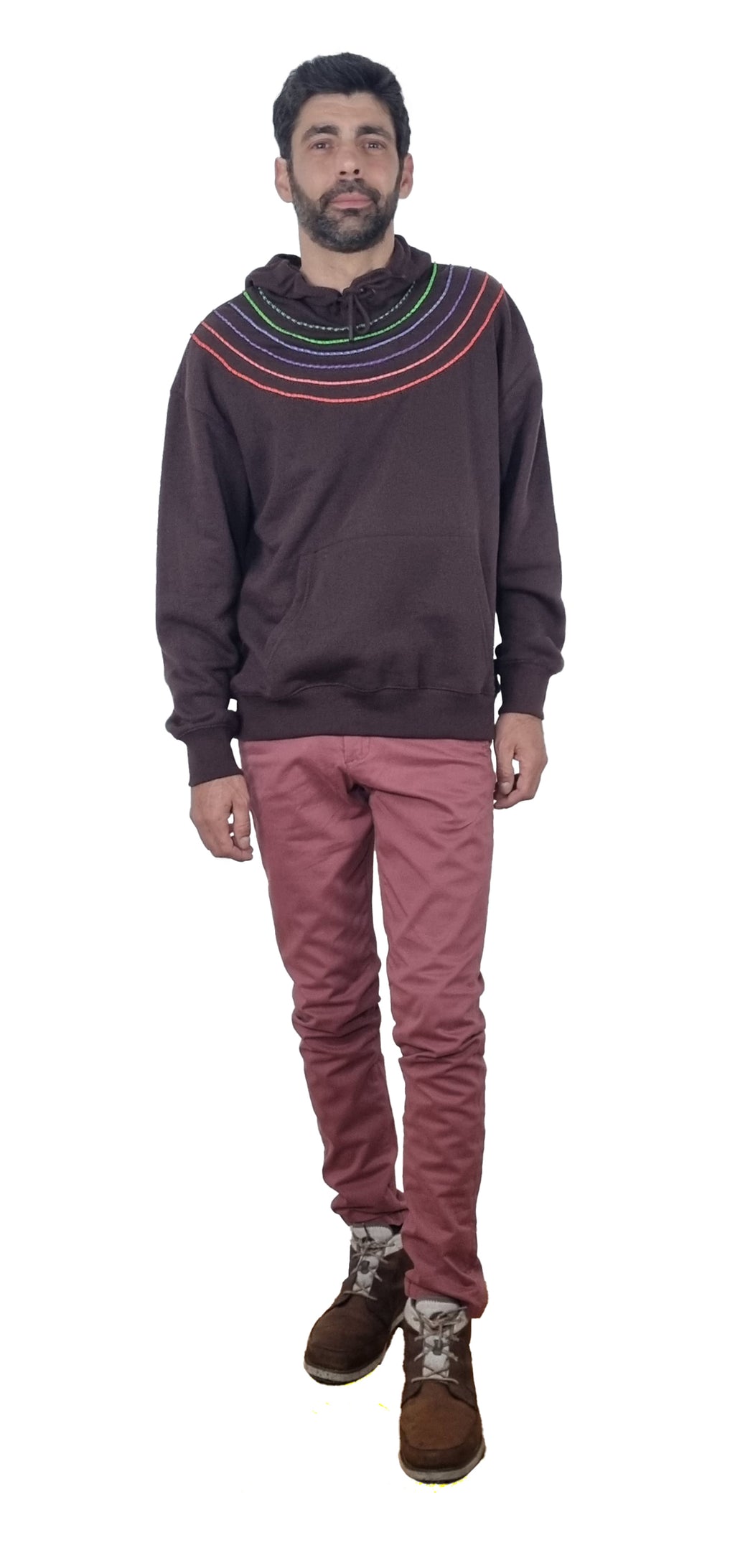 Sweatshirt com capuz castanho