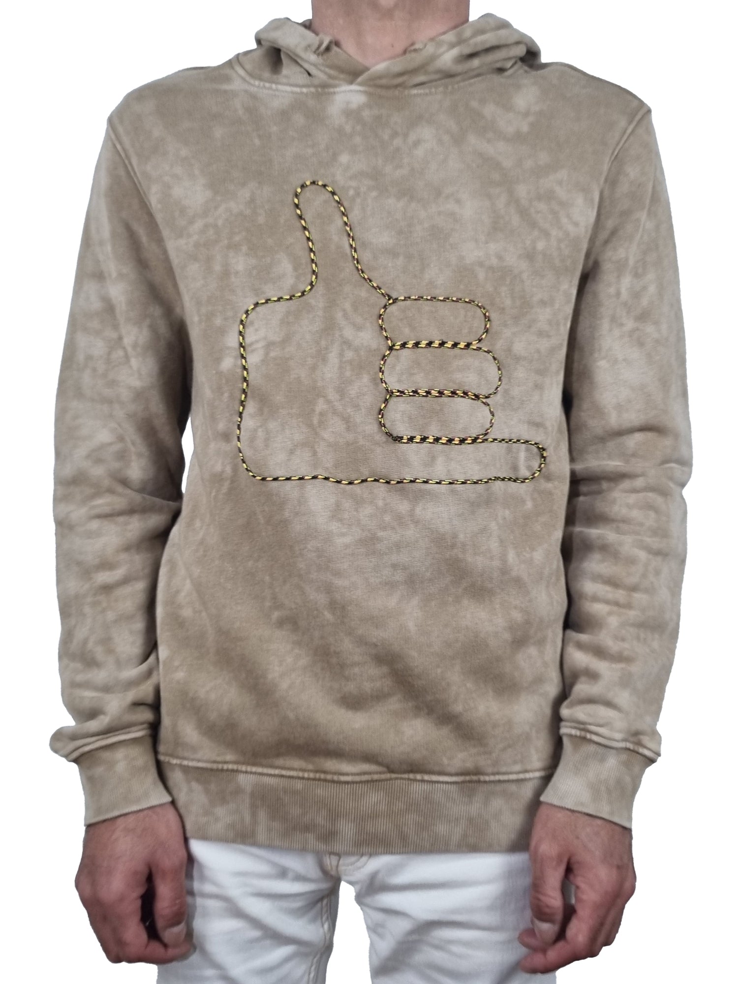 Sweatshirt com capuz bege