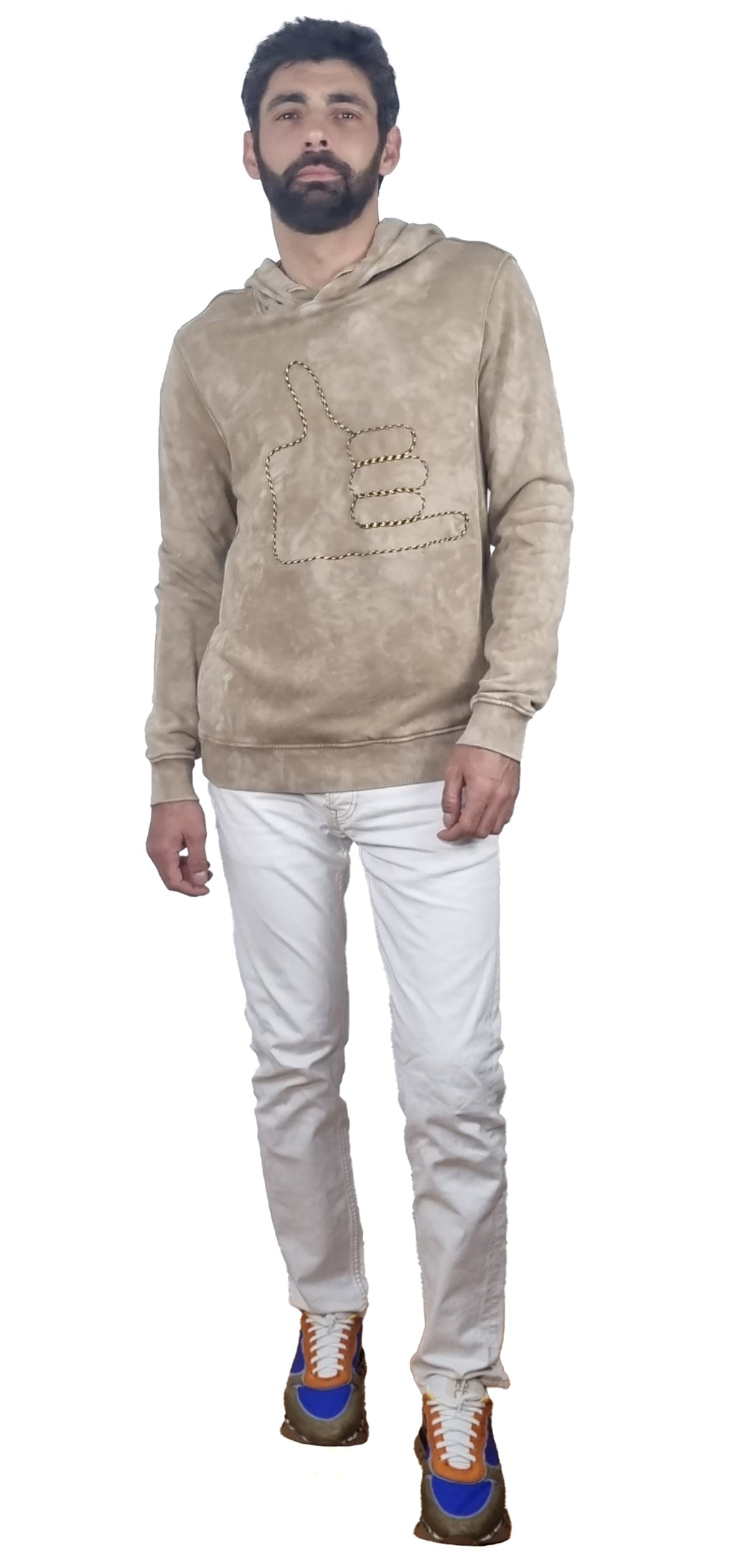 Beige Hooded Sweatshirt