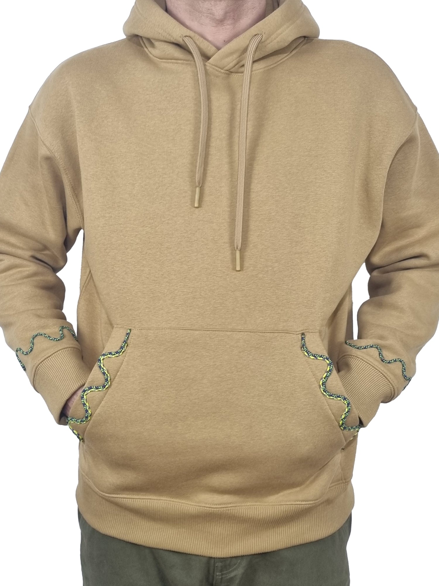 Sweatshirt com capuz bege amarelado