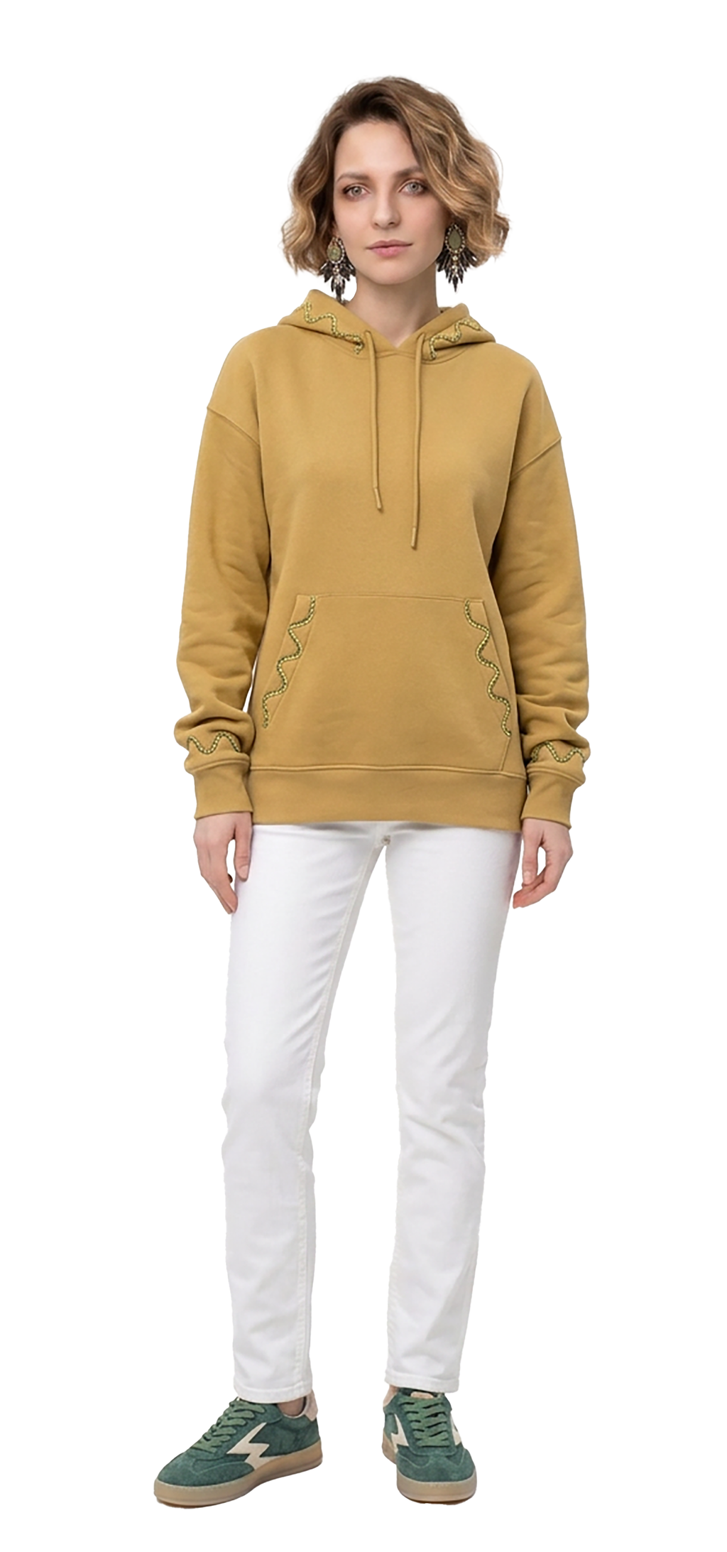 Yellowish beige Hooded Sweatshirt