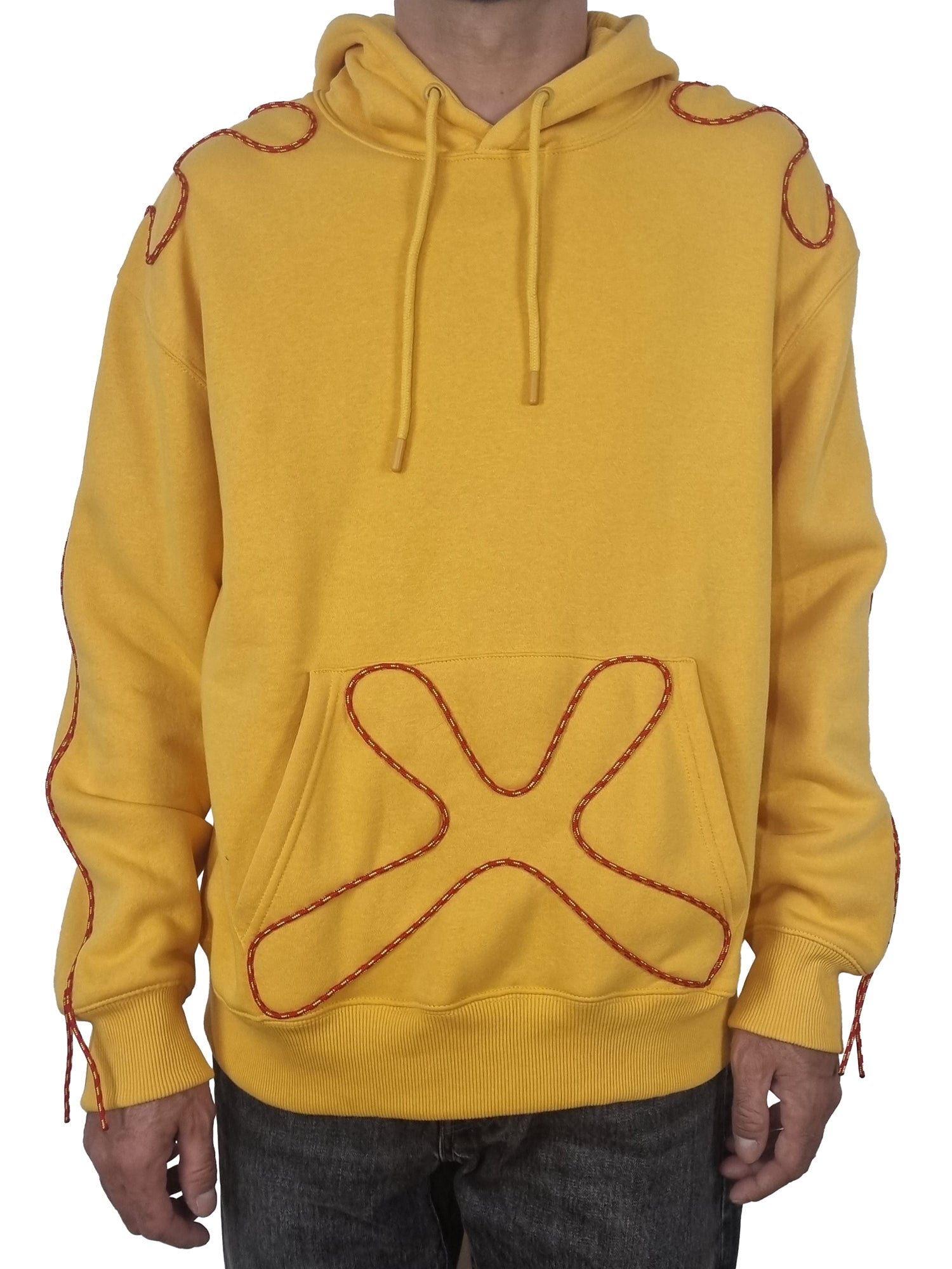 Sweatshirt com capuz amarelo torrado