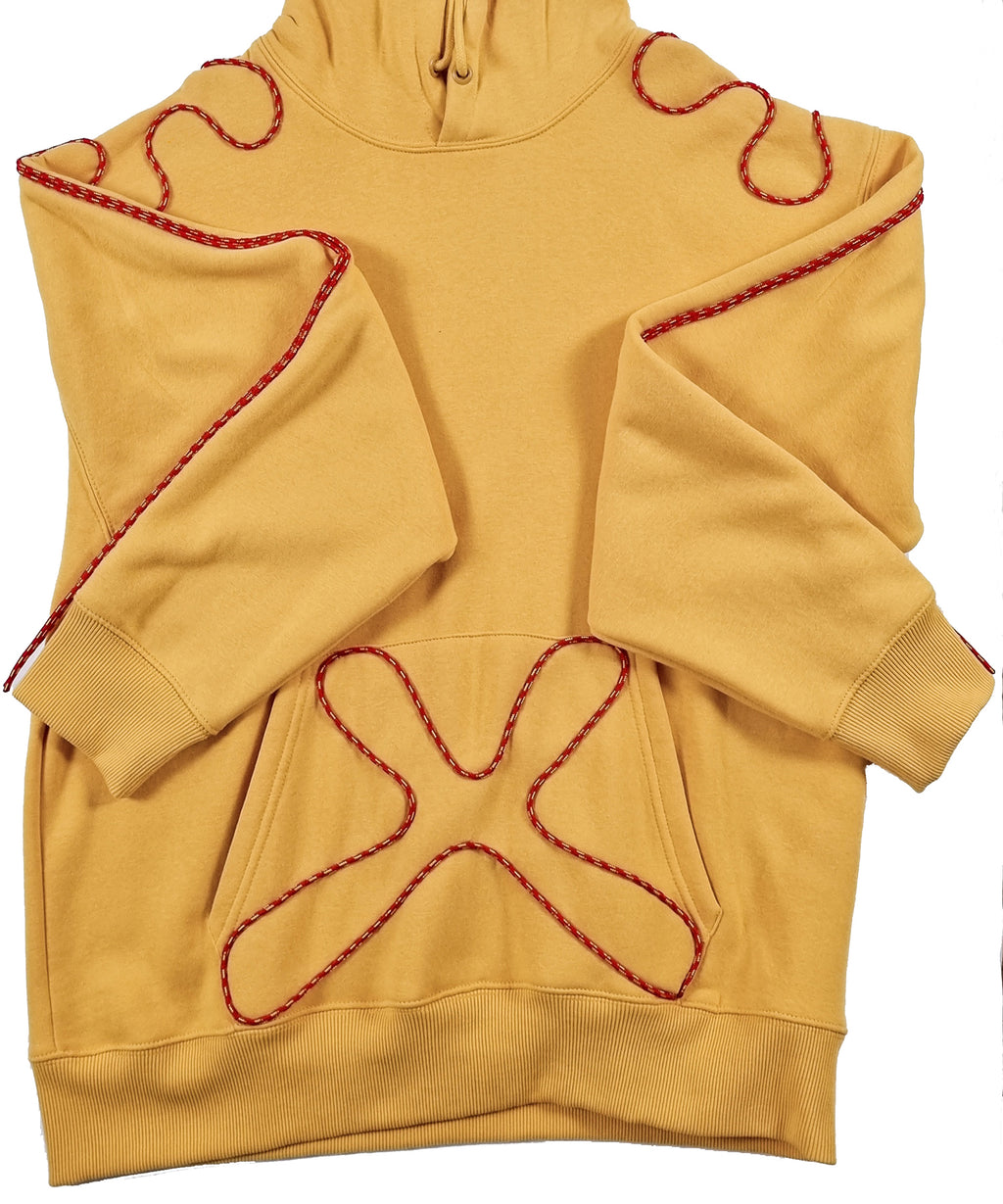 Sweatshirt com capuz amarelo torrado