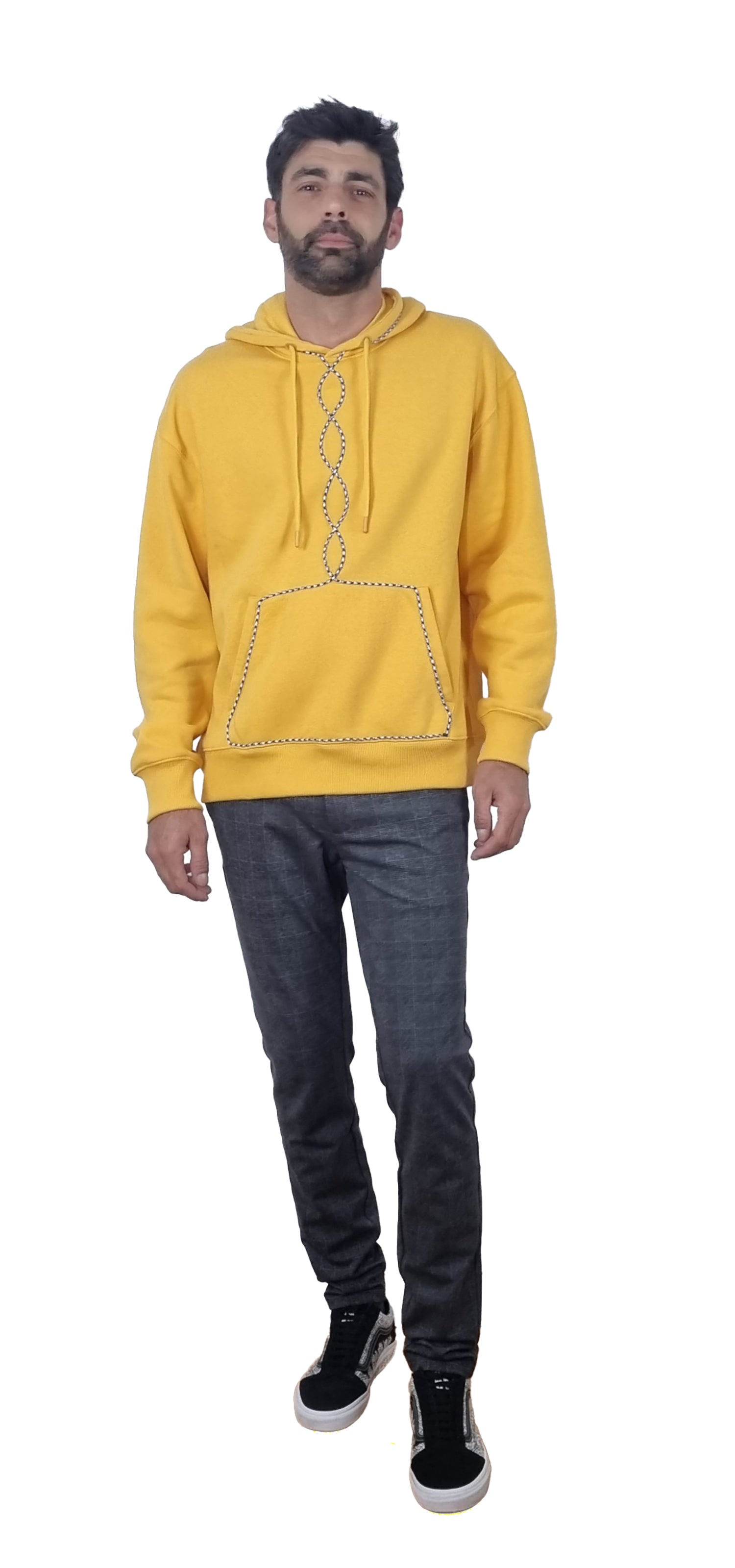 Sweatshirt com capuz amarelo torrado