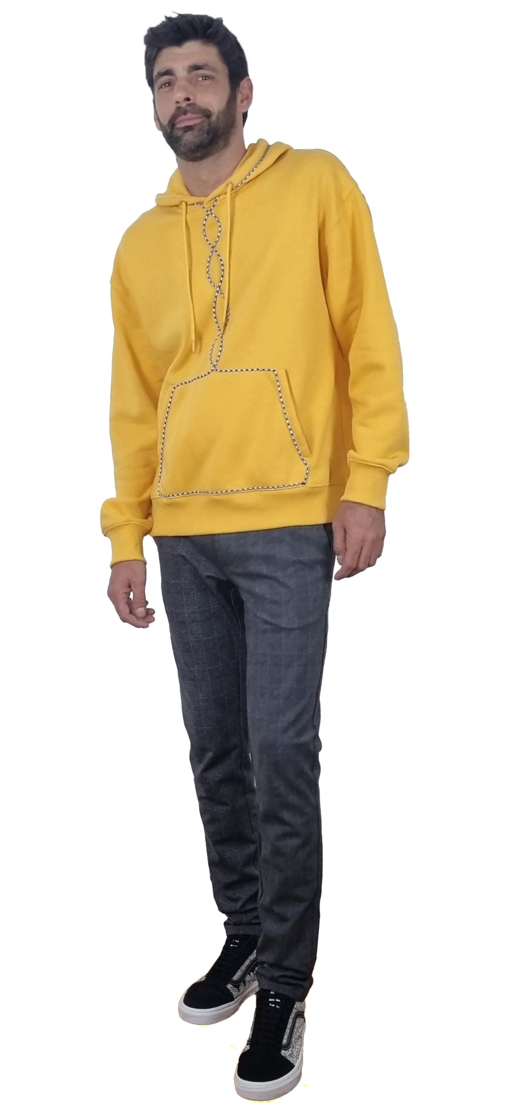 Sweatshirt com capuz amarelo torrado