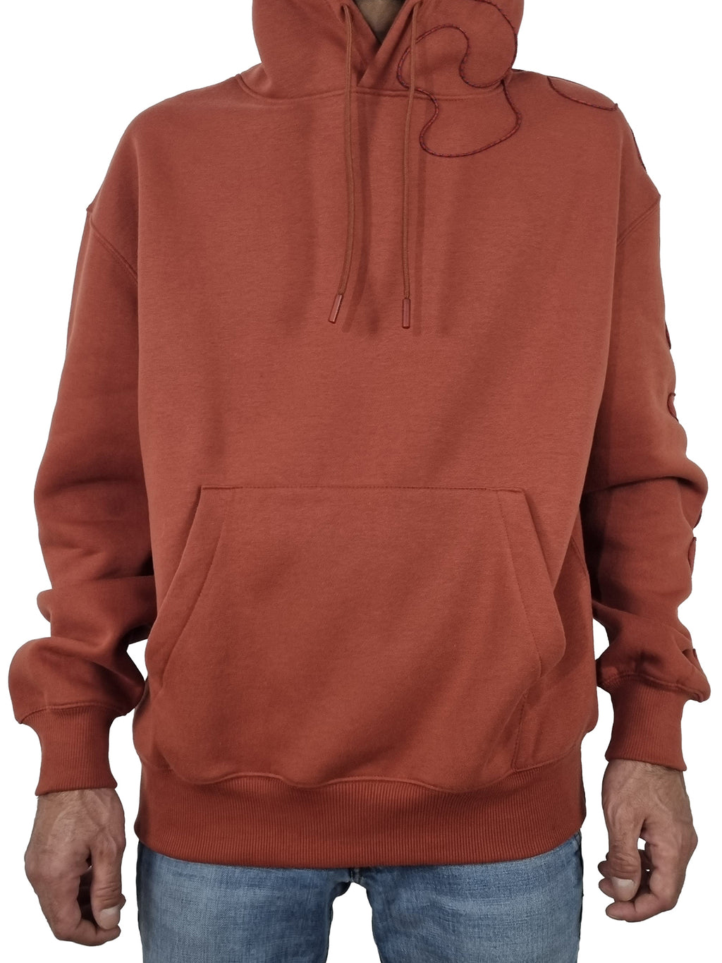 Sweatshirt com capuz tijolo