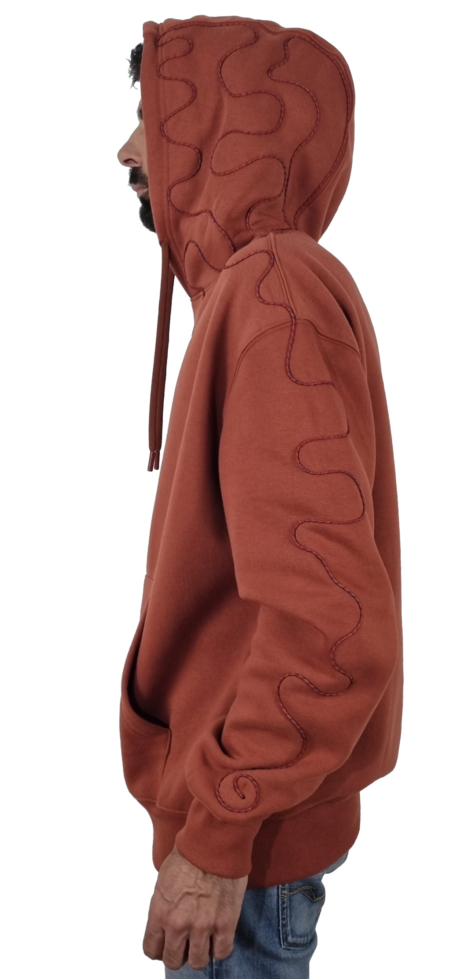 Sweatshirt com capuz tijolo