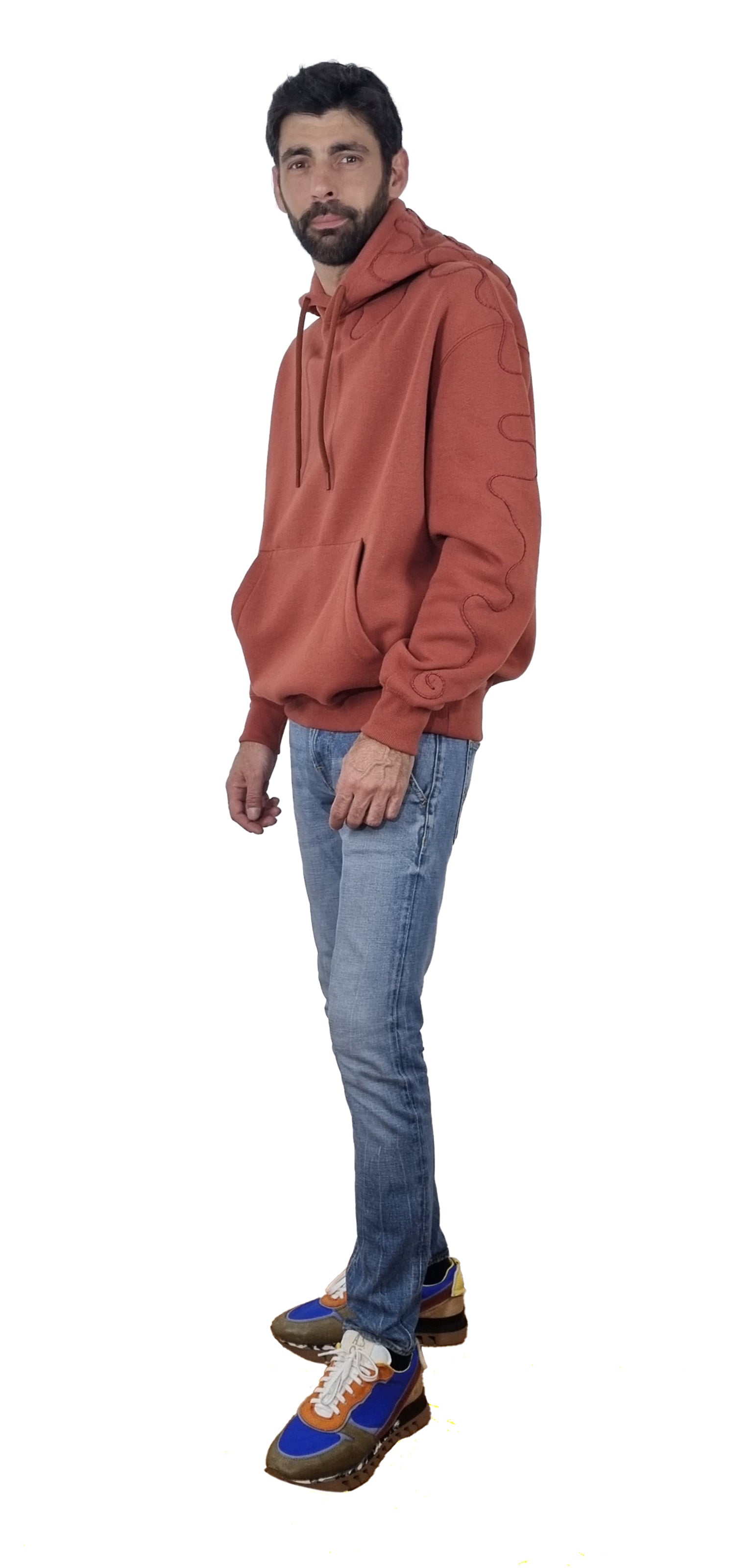 Sweatshirt com capuz tijolo